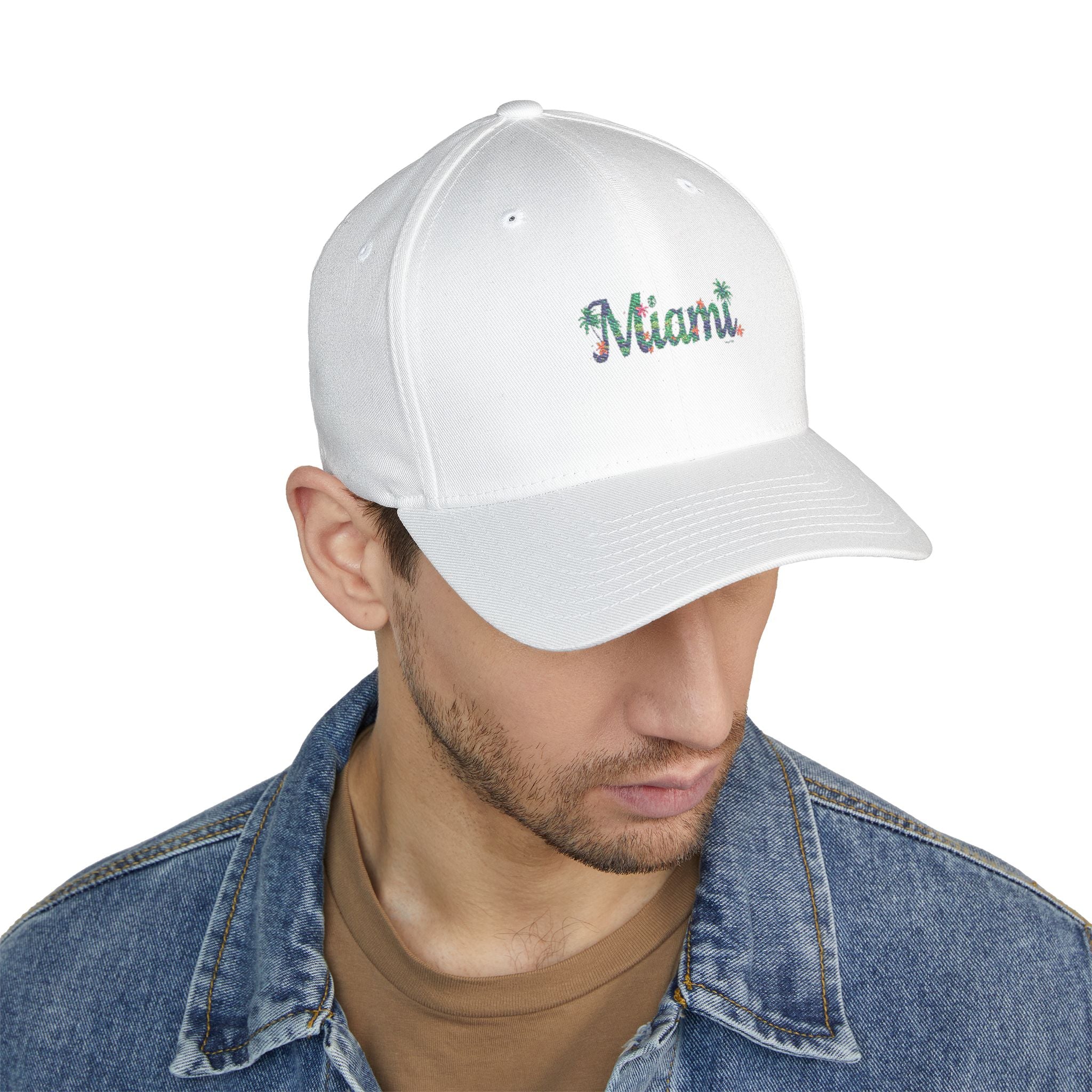 Miami Tropical Floral Embroidered Cap