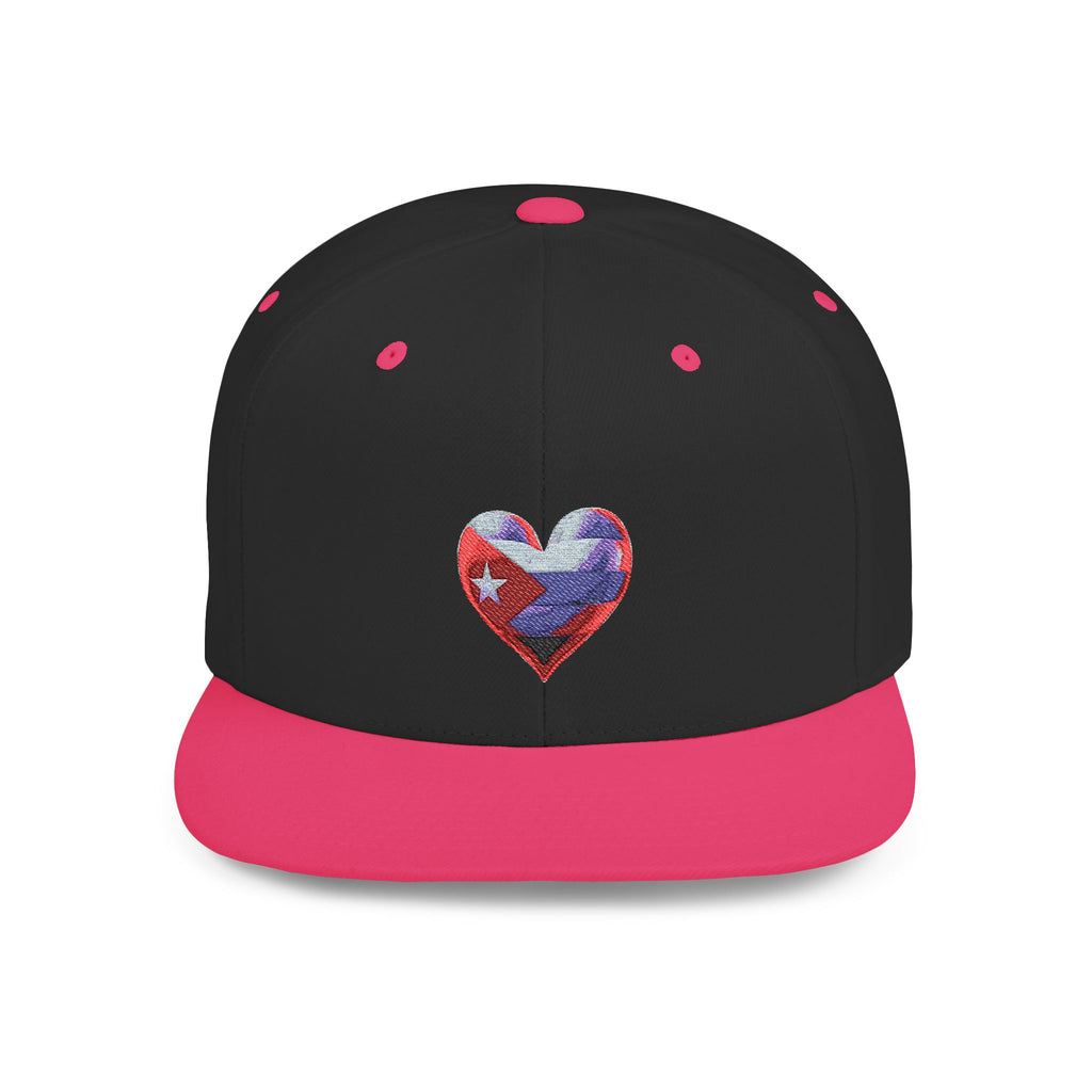 Gorra Snapback con diseño de corazón y bandera cubana - Talla para adultos