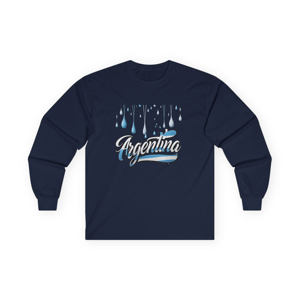 Camiseta de manga larga con gotas de lluvia de Argentina