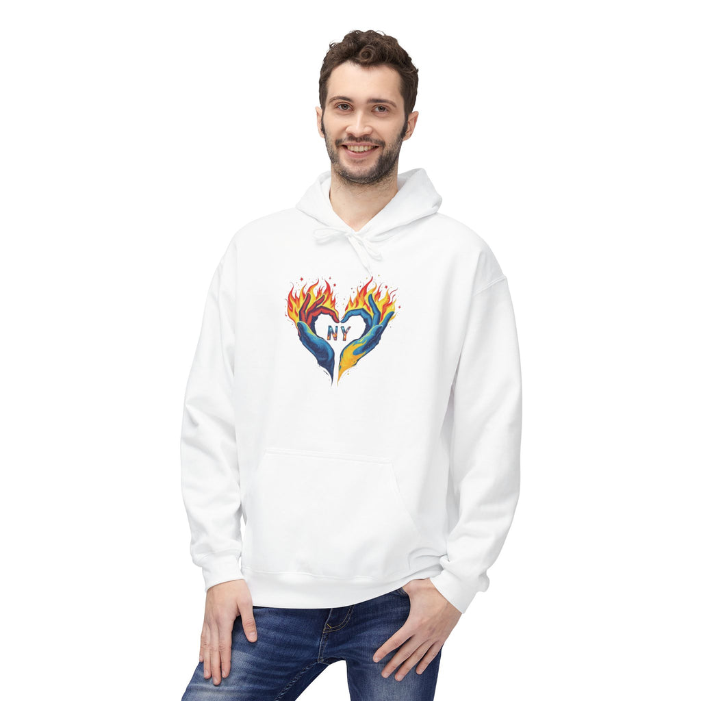 "NY Spirit" Sweatshirt | Fire and Ice Heart Design