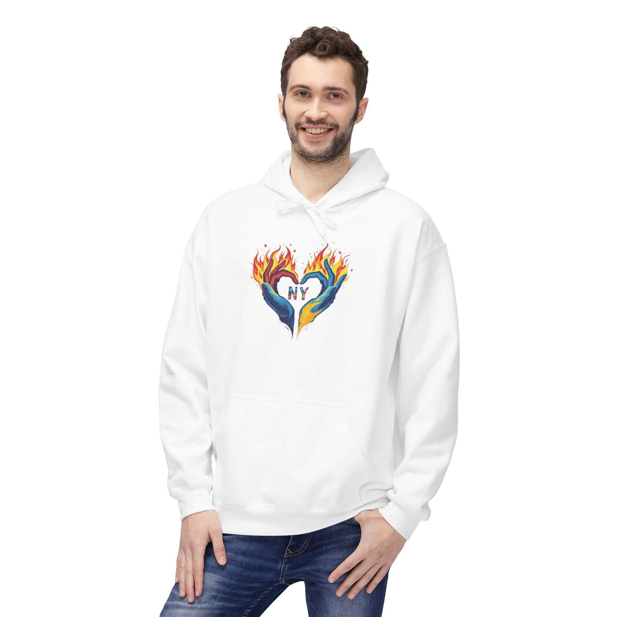 "NY Spirit" Sweatshirt | Fire and Ice Heart Design
