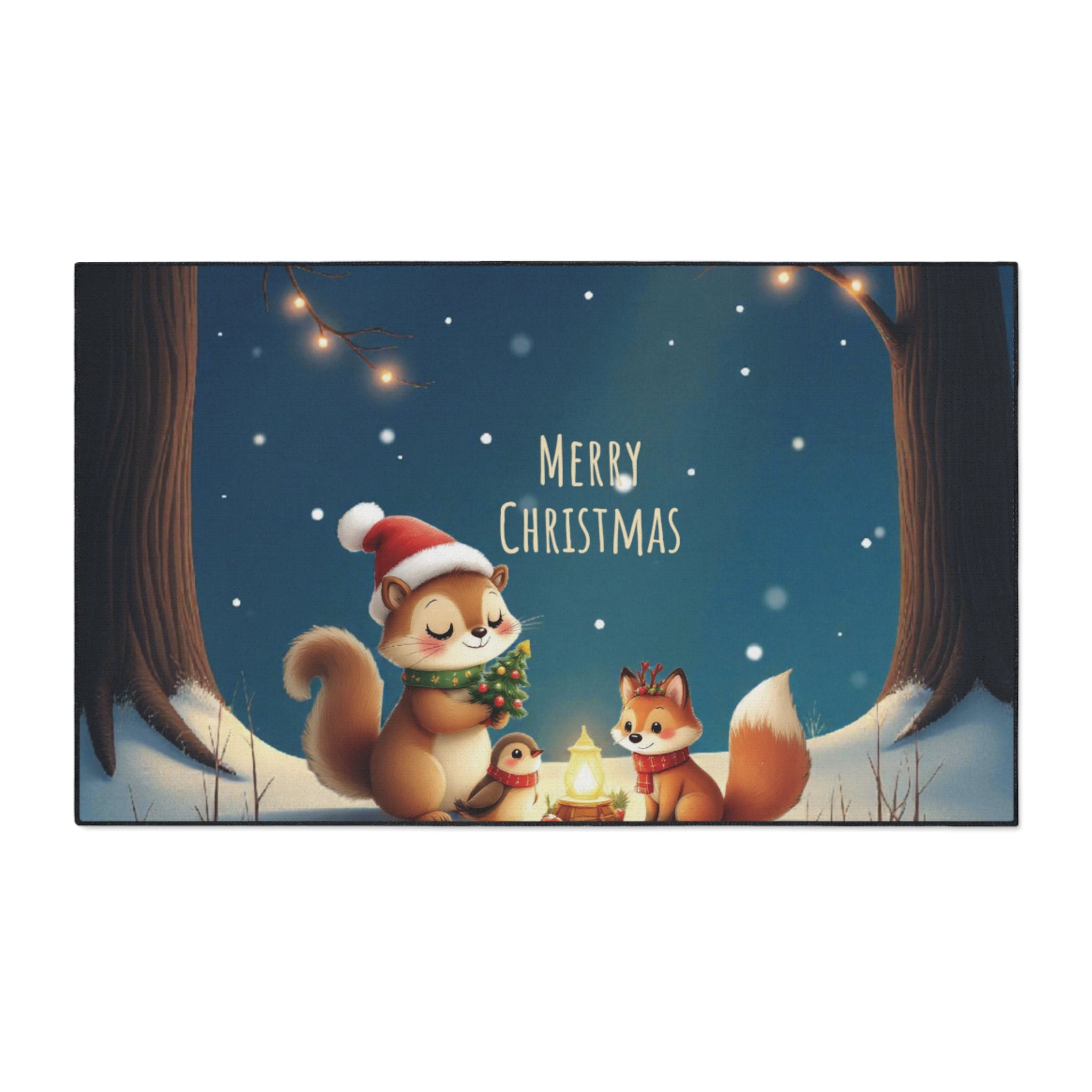 Christmas-Themed Heavy Duty Floor Mat with Merry Christmas Design