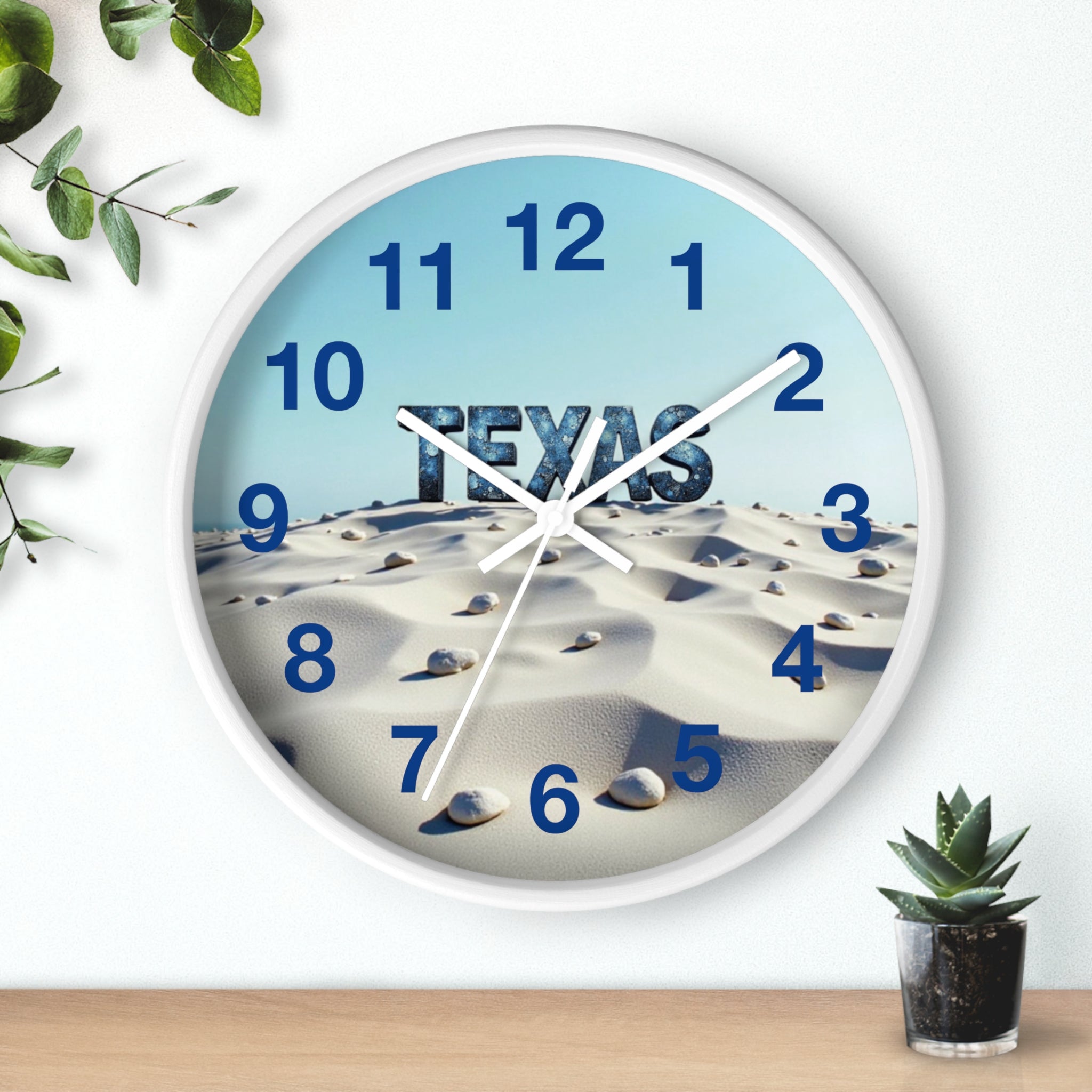 Texas Desert-Themed Wall Clock, Unique Home Décor, Gift for Texas Lovers, Beach Vibe Clock, Country Home Accent