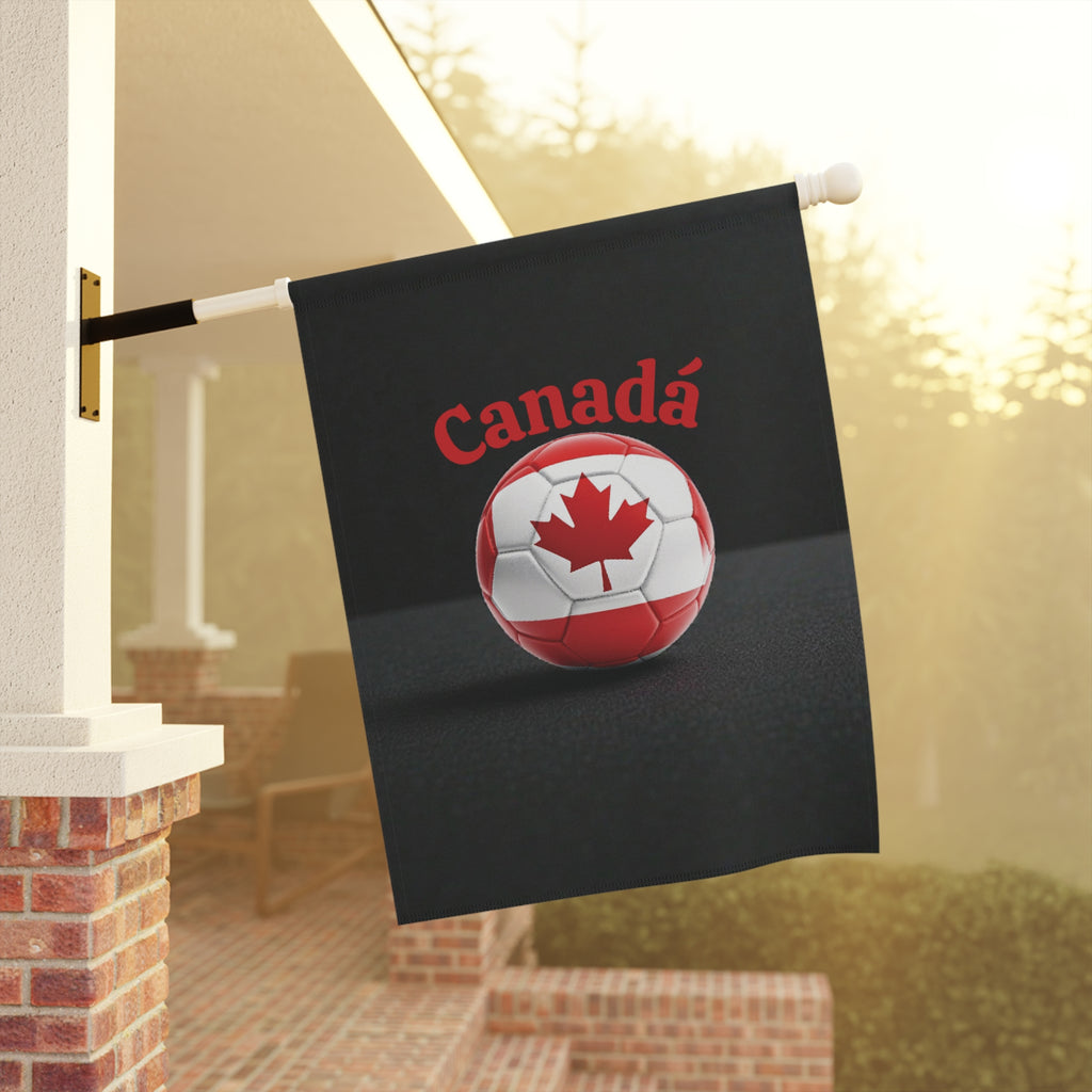 Canada Soccer Garden Flag – Maple Leaf Soccer Ball Garden Banner