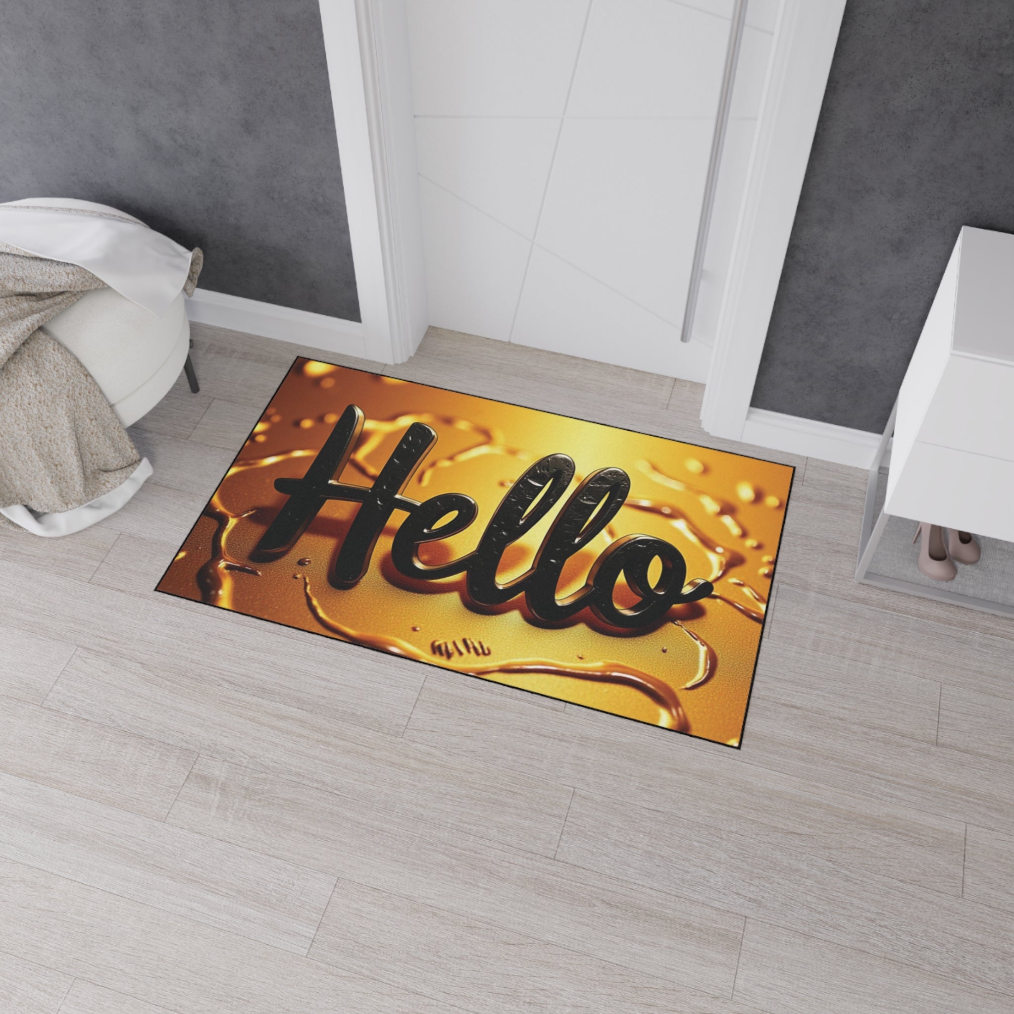 'Hello' Heavy Duty Floor Mat - Stylish and Durable Entryway Decor