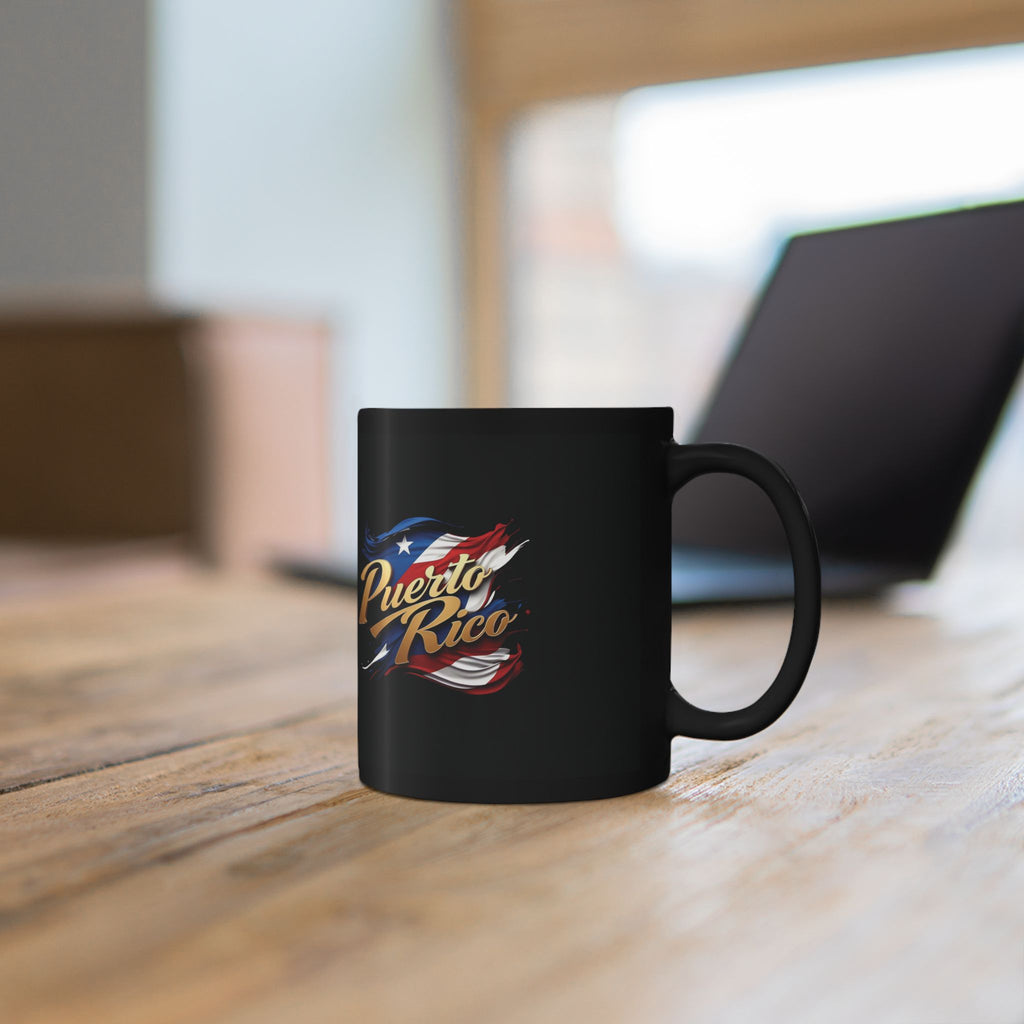 Taza negra Orgullo de Puerto Rico - 11 oz y 15 oz