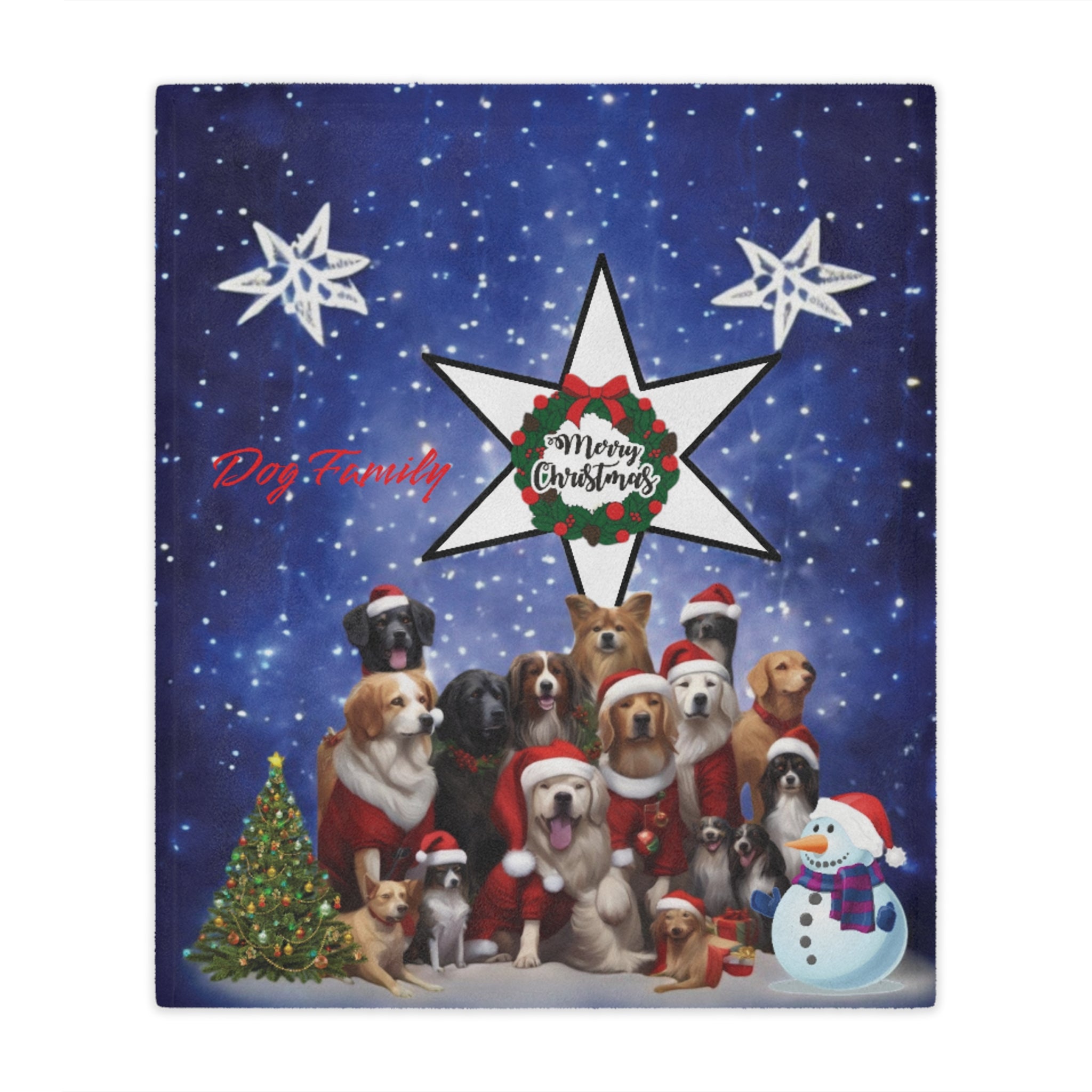 Microfiber Blanket - Cute Dogs Christmas Celebration