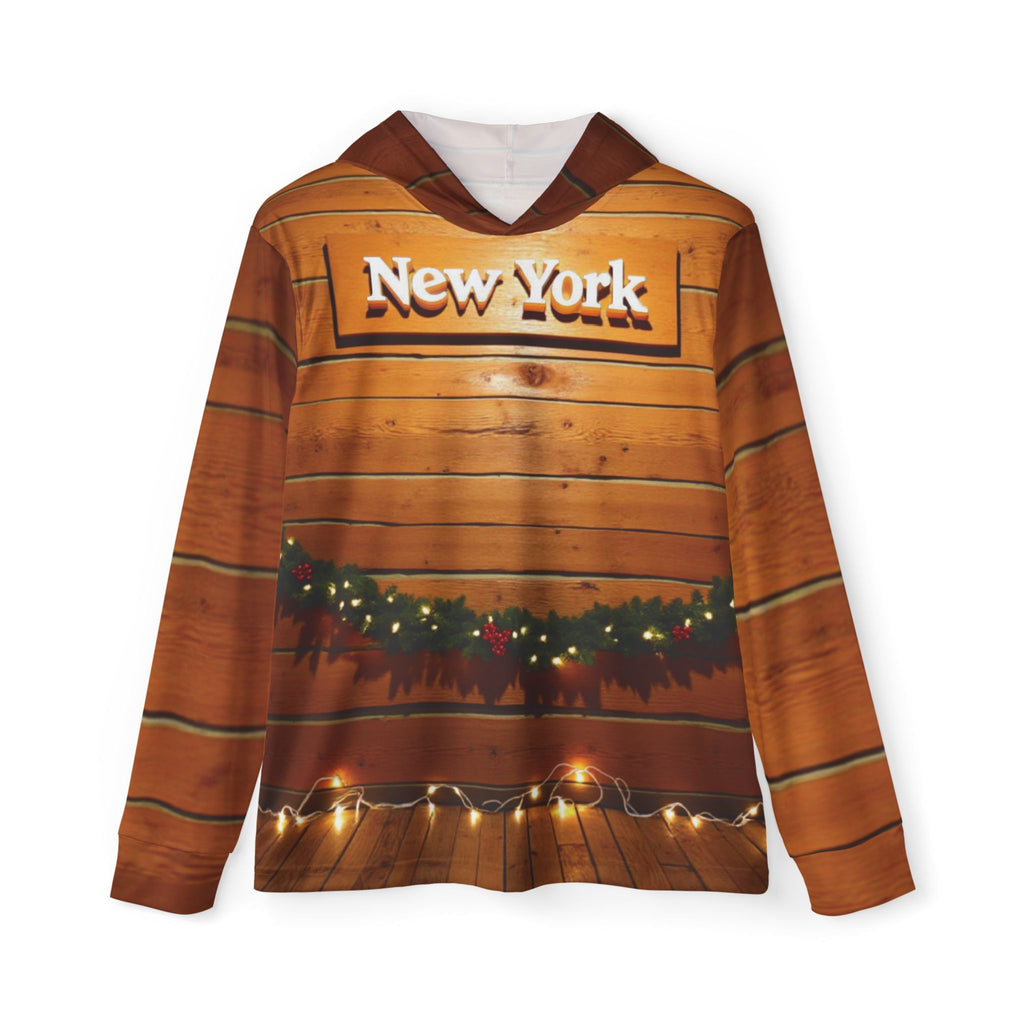 New York Christmas Wooden Wall Hoodie