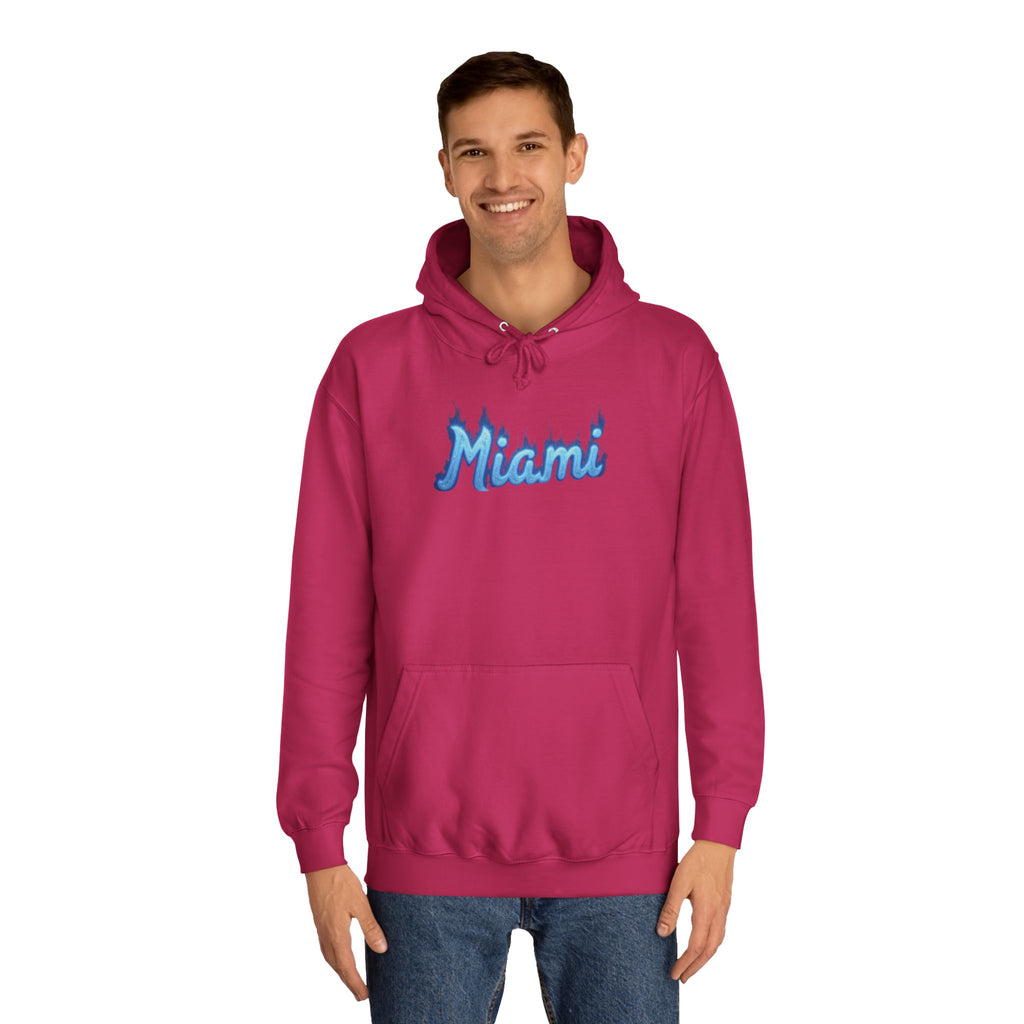 Miami Unisex College Hoodie - Cozy Campus Gear, College Student Apparel, Spring Break Style, Gift for Graduates 