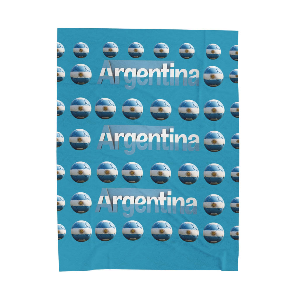 Manta de terciopelo de muchas bolas de soccer- Diseño argentino