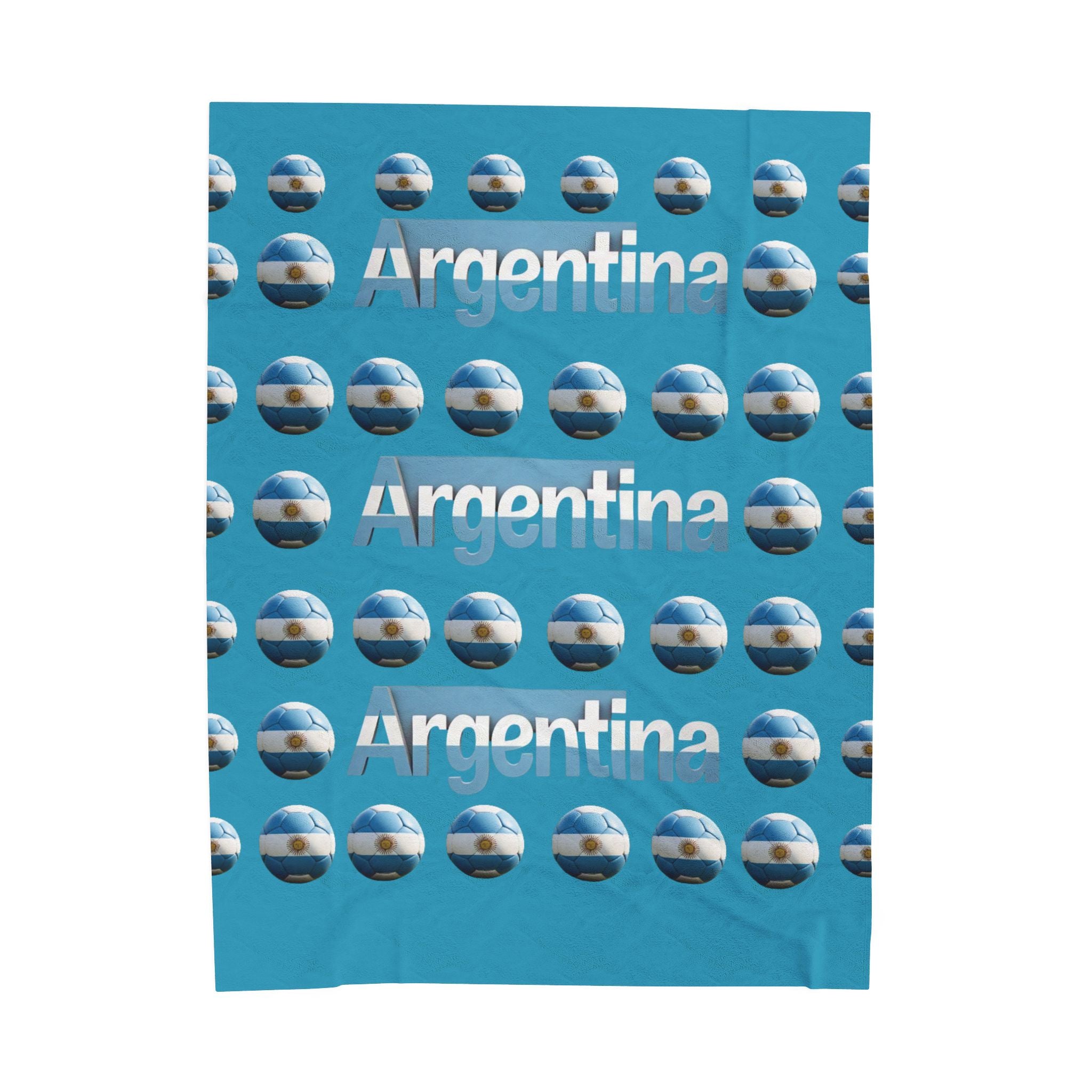 Manta de terciopelo de muchas bolas de soccer- Diseño argentino
