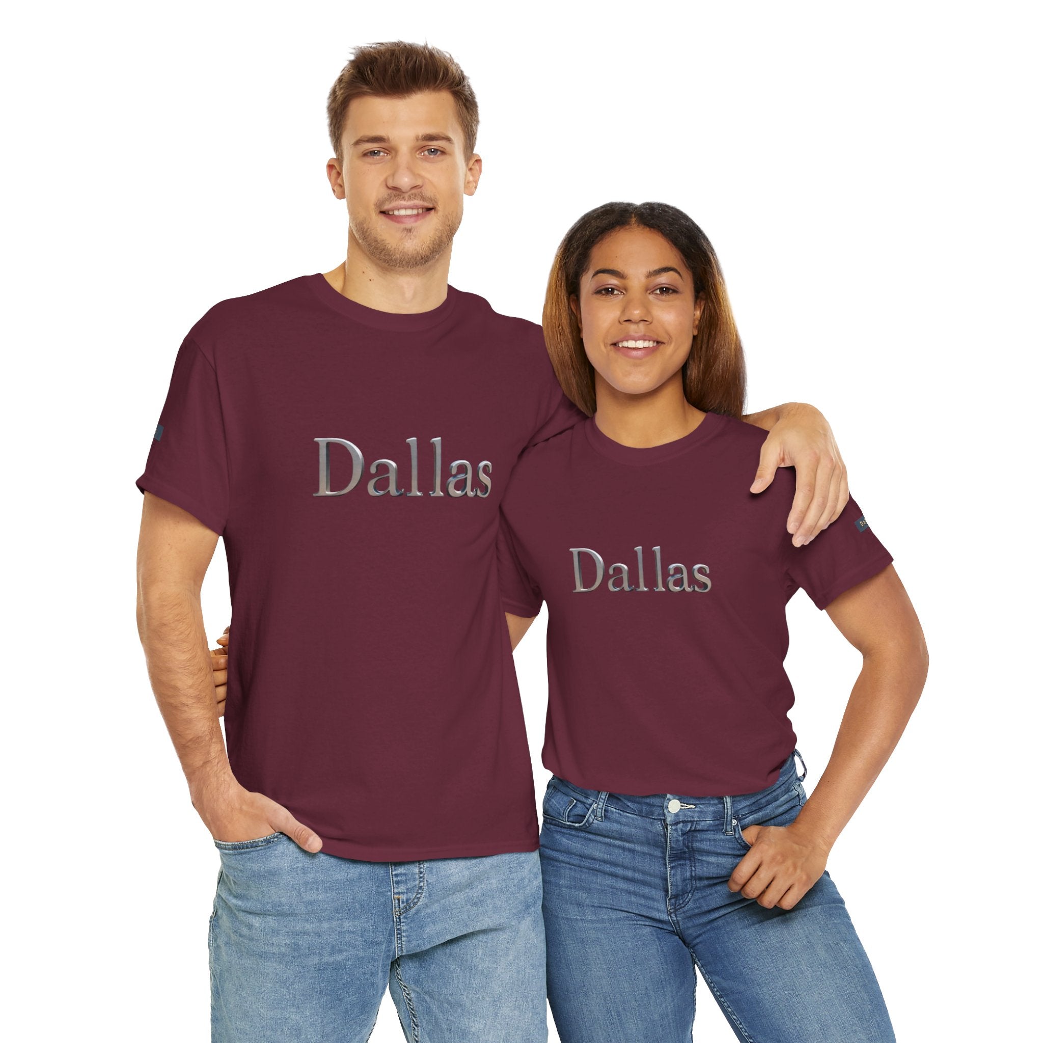 Dallas Unisex Heavy Cotton Tee, Casual Graphic Tee, Urban Fashion Shirt, Travel Souvenir, City Pride Gift, Comfortable Everyday Wear