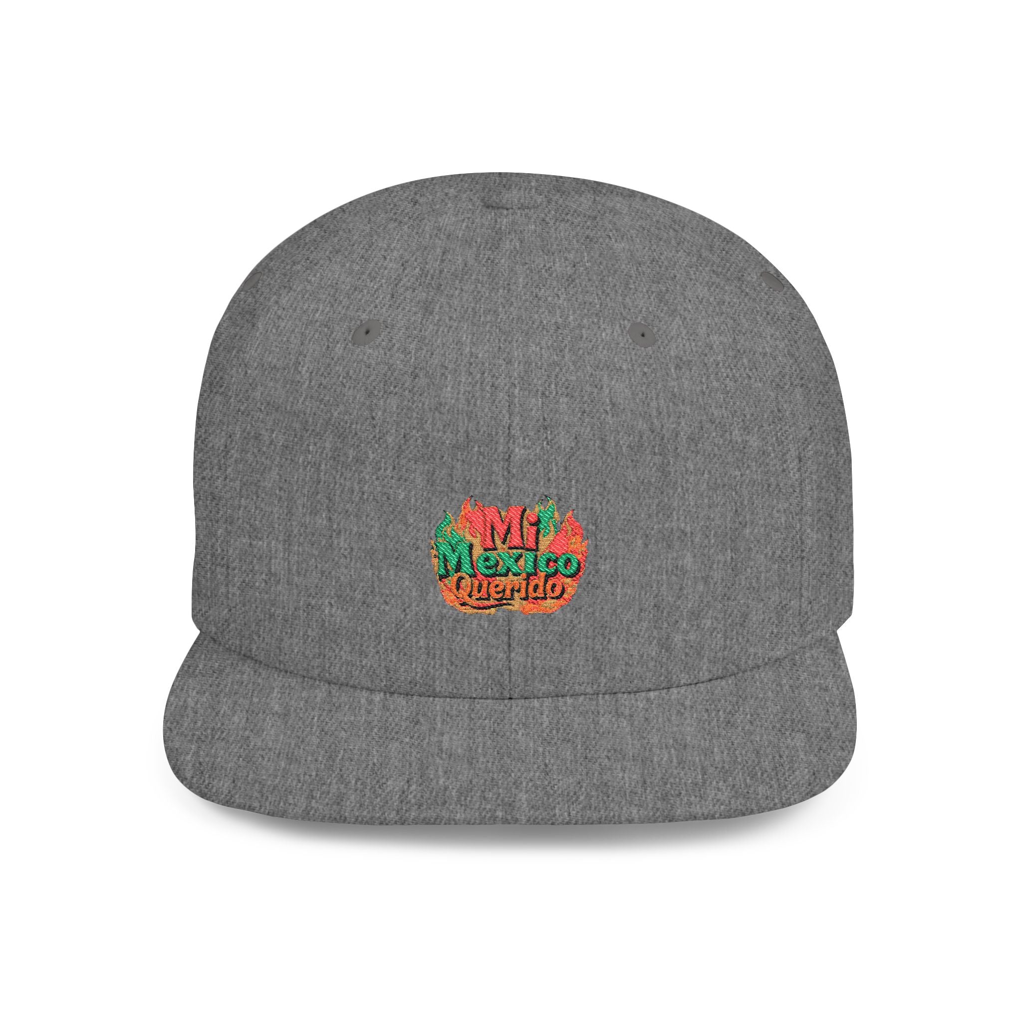 Gorra Snapback de visera plana - Gorra bordada "Mi México Querido" para amantes de la aventura