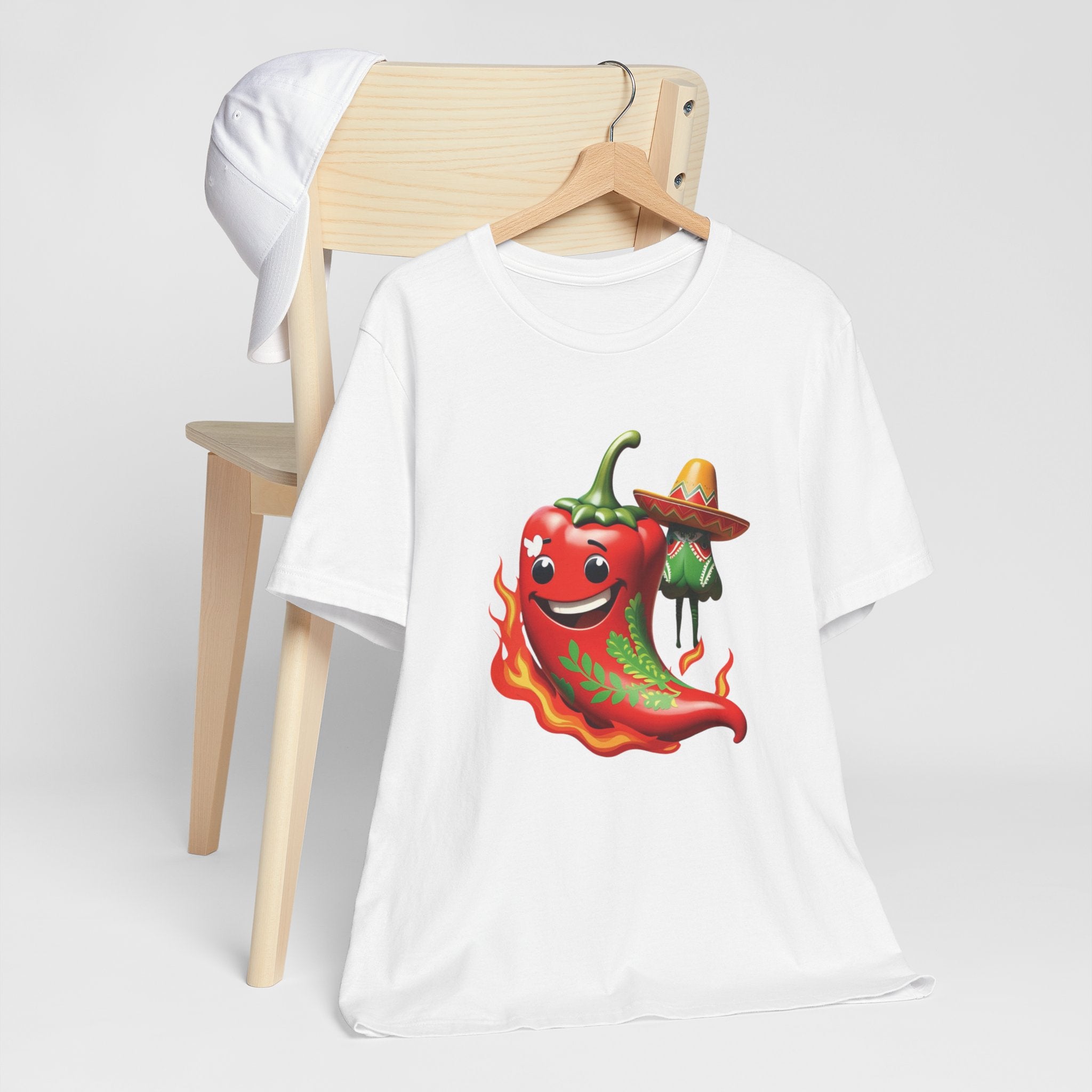 Camiseta gráfica con chile picante ardiente: ¡perfecta para celebraciones de fiestas!