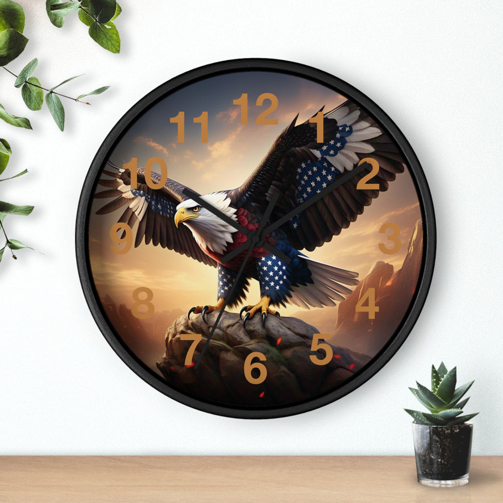 Patriotic Eagle Wall Clock - Bold American Spirit Decor