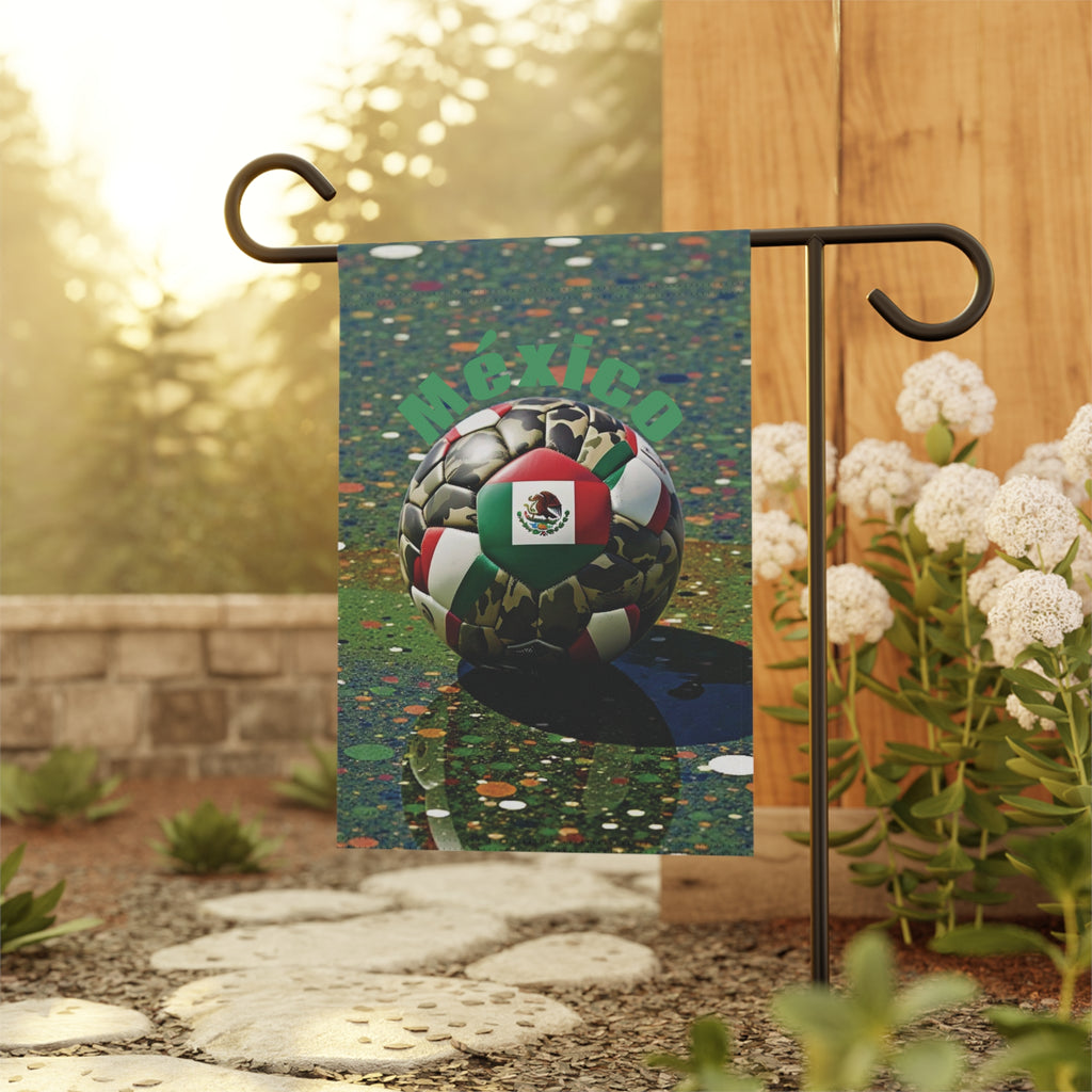 Mexico Soccer Ball Garden Flag — Patriotic Football Garden & House Banner