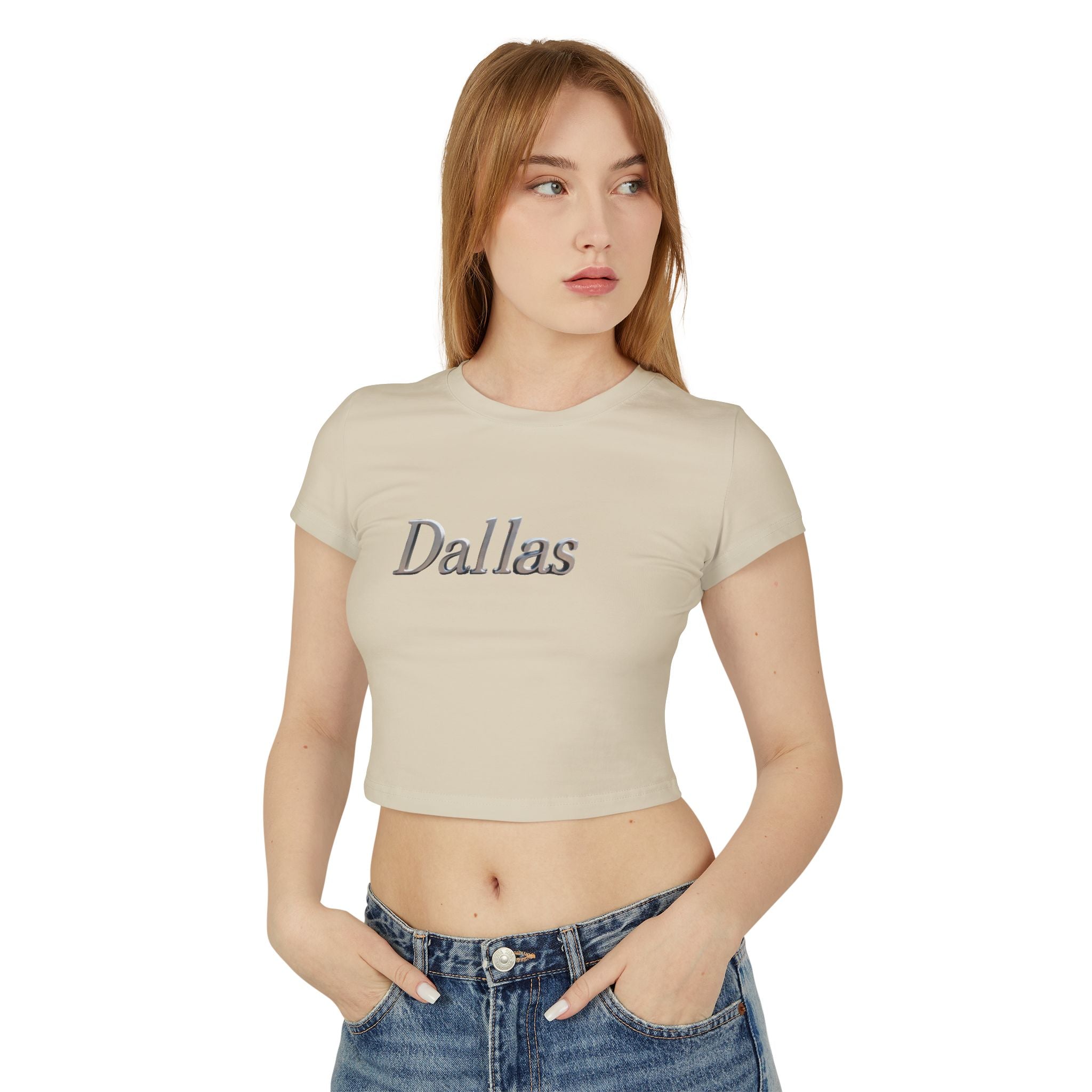 Dallas Women's Baby Tee - Trendy Cropped T-Shirt, Cute Casual Top, Gift for her, Summer Fashion, City Graphic Tee