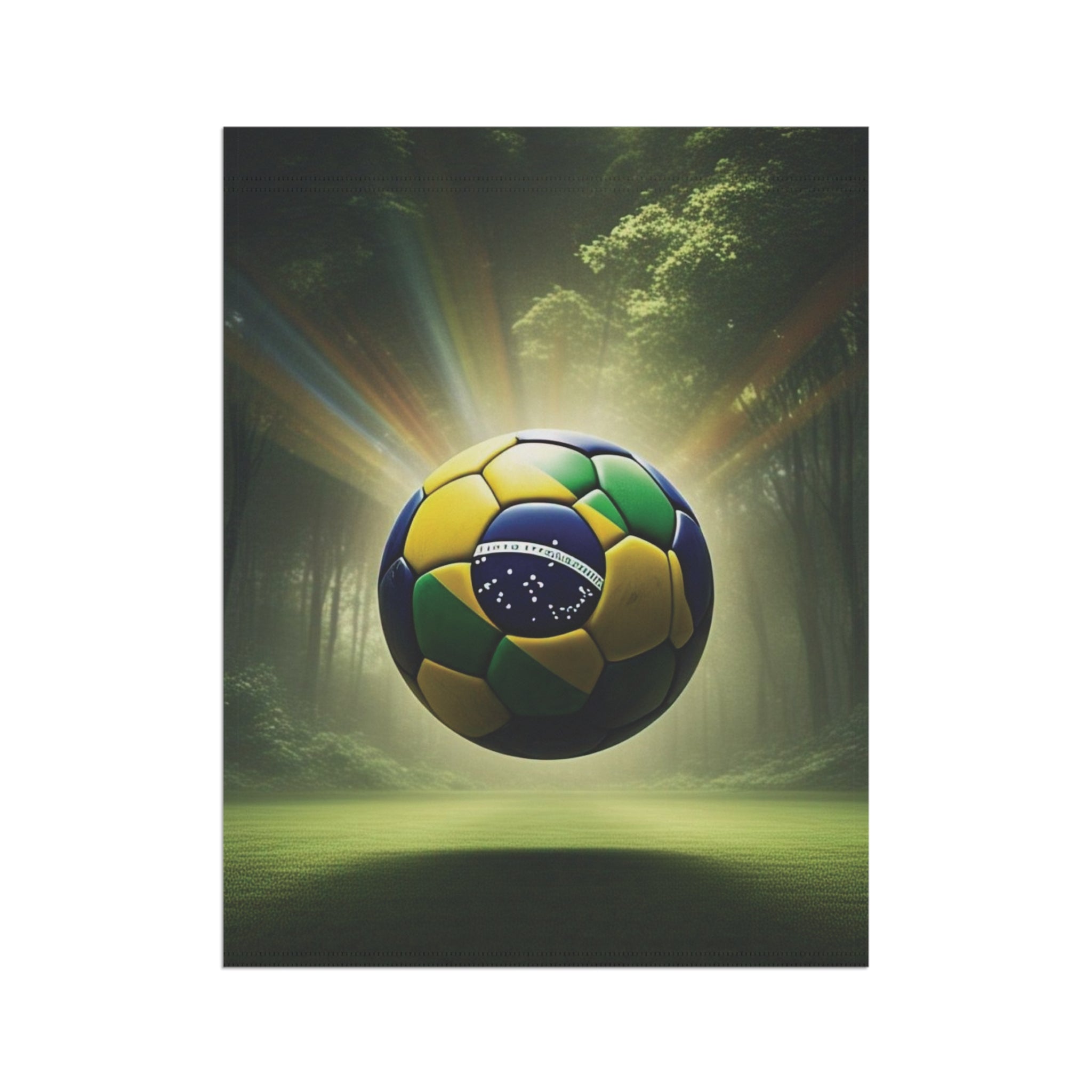Brazil Flag Soccer Ball Garden Flag — Outdoor House Banner for Football Fans