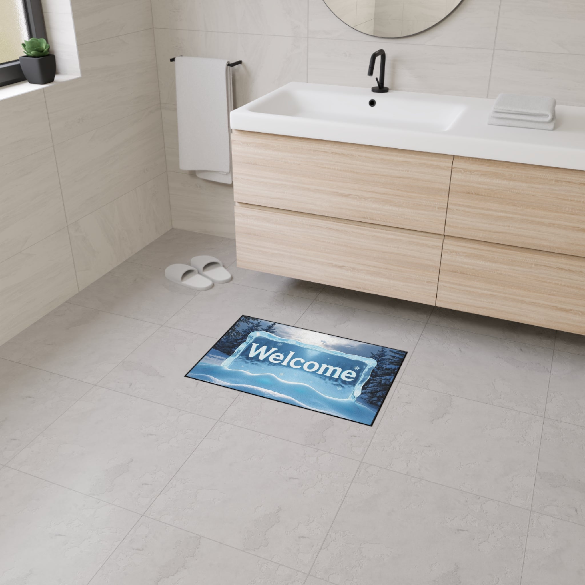 Winter Welcome Heavy Duty Floor Mat, Durable Entrance Rug, Non-Slip Outdoor Mat, Seasonal Home Decor, Holiday Welcome Mat