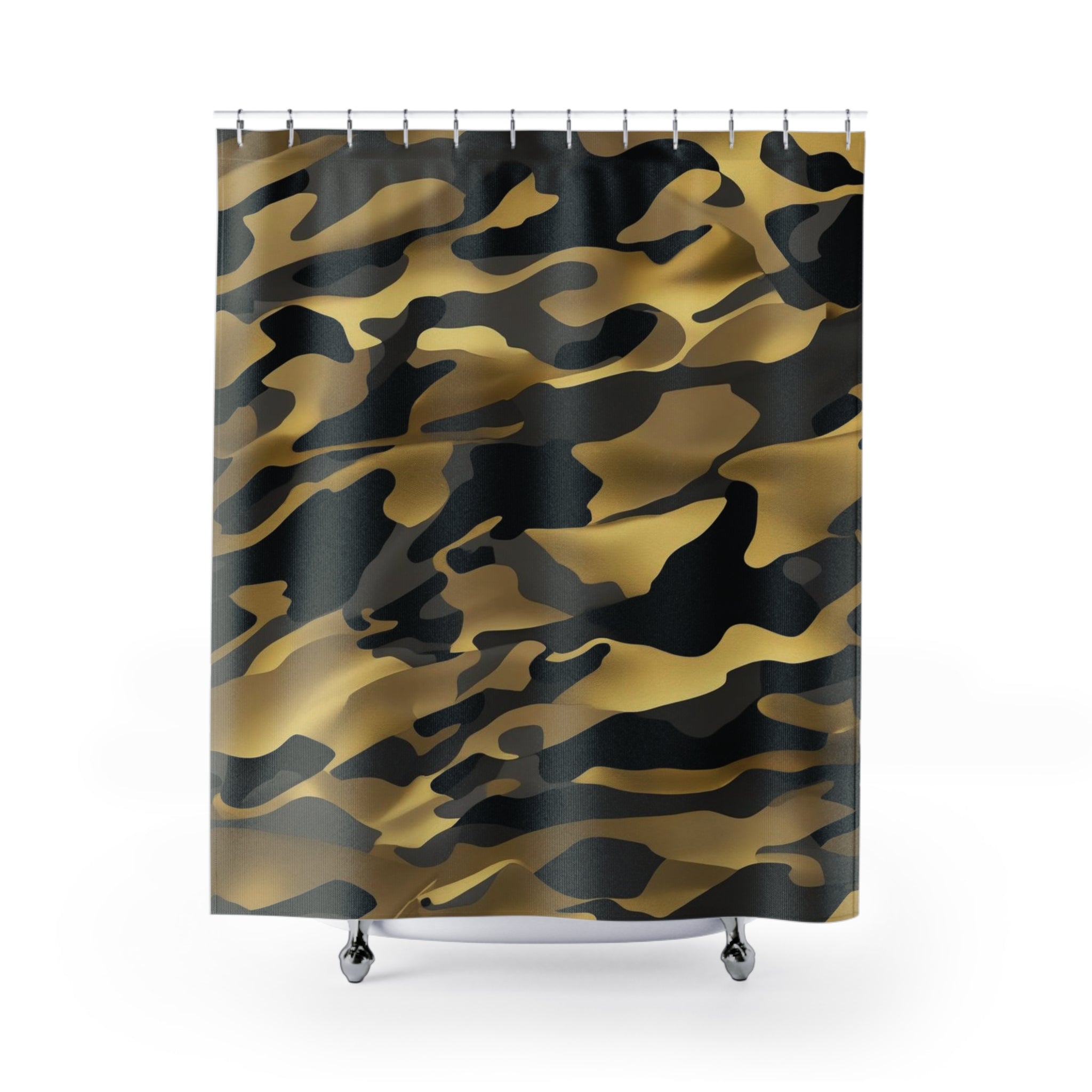 Gold Black Shower Curtain 