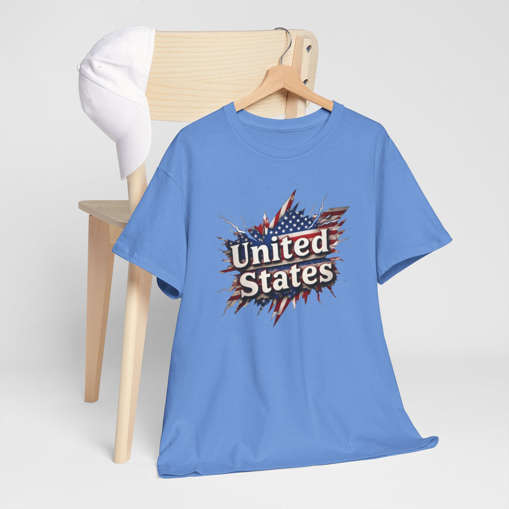 Patriotic USA Unisex Heavy Cotton Tee - American Flag Graphic