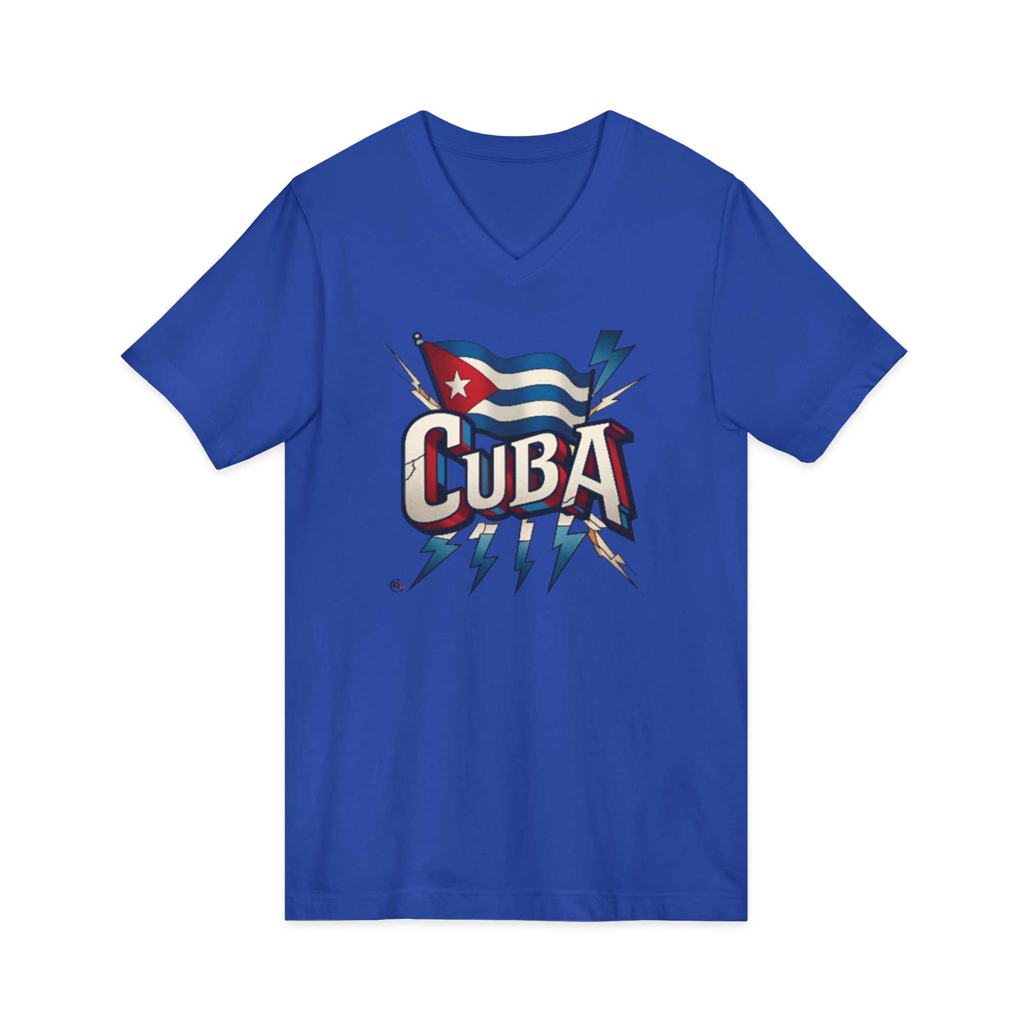 Camiseta cubana vintage con cuello en V