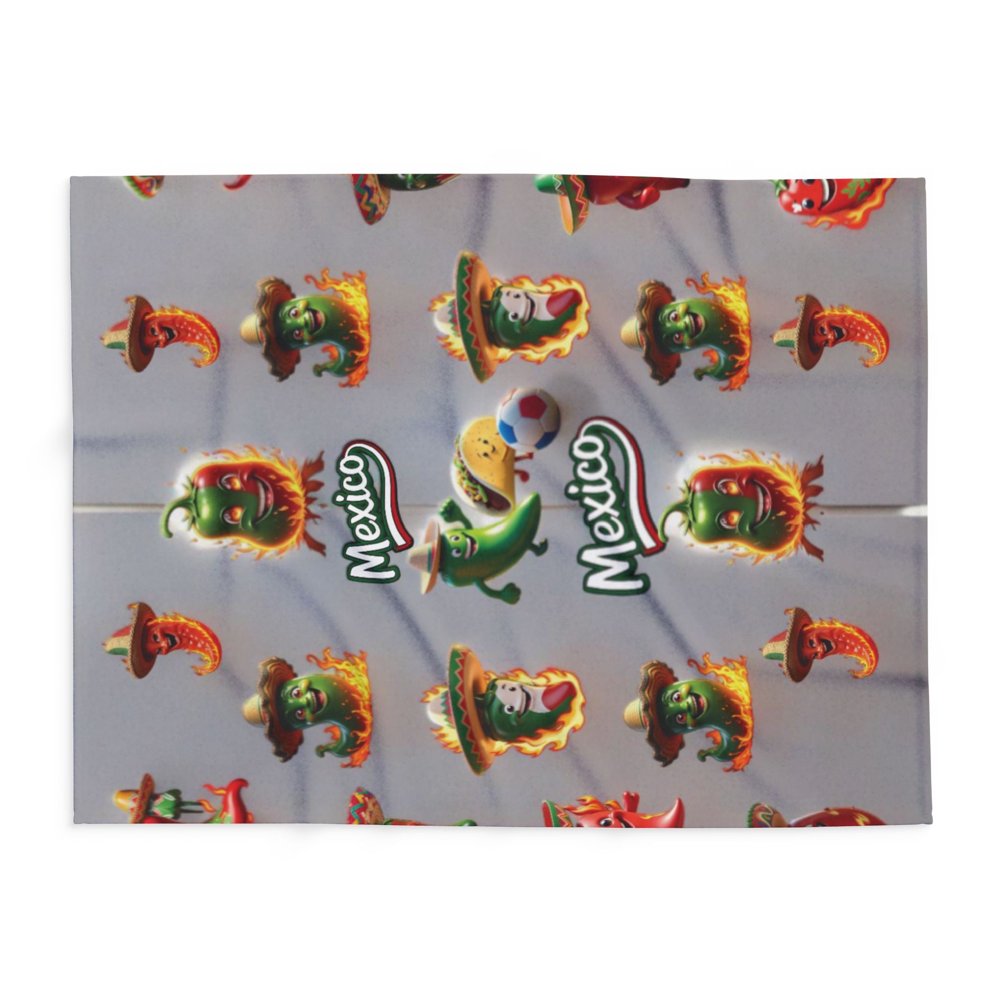 Colorful Mexican-themed Arctic fleece blanket - perfect for cozy celebrations