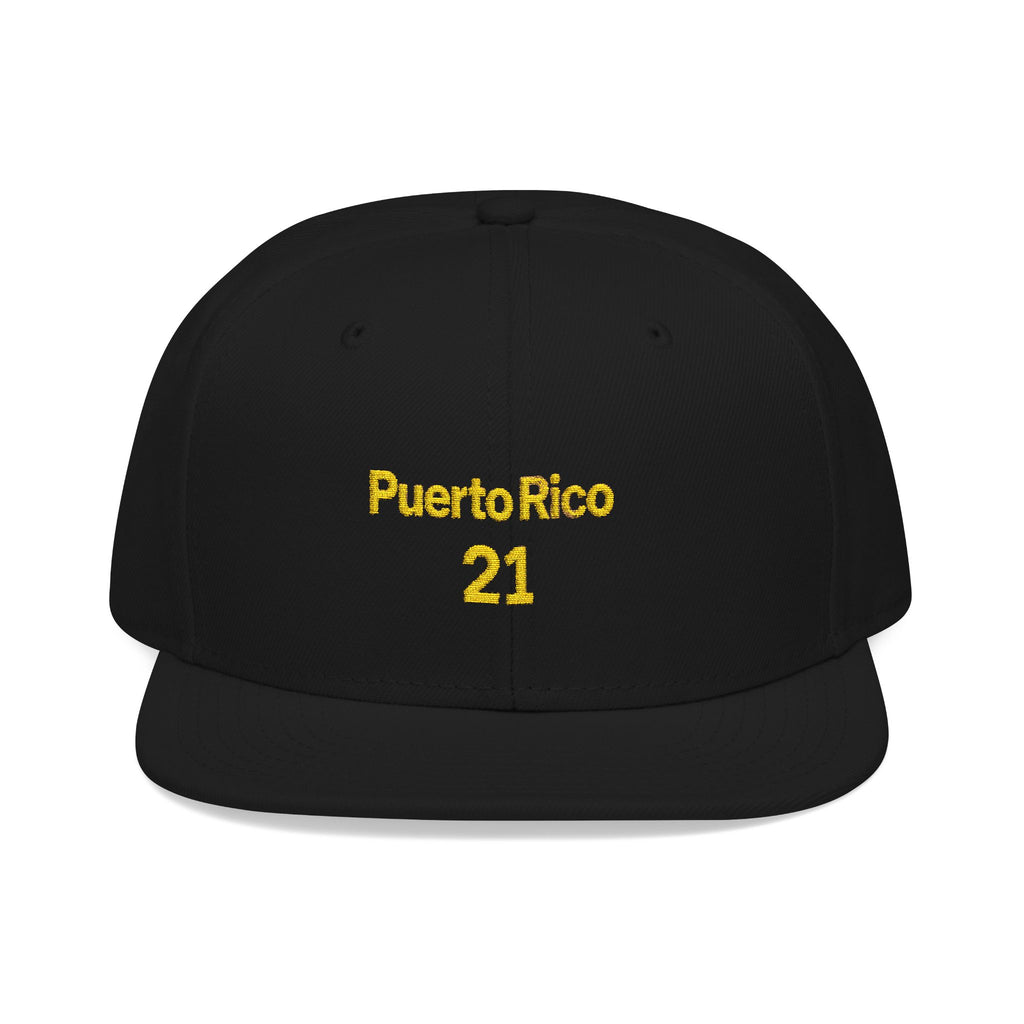 Gorra Snapback bordada Puerto Rico 21: una gorra elegante para los fanáticos del deporte o para uso casual