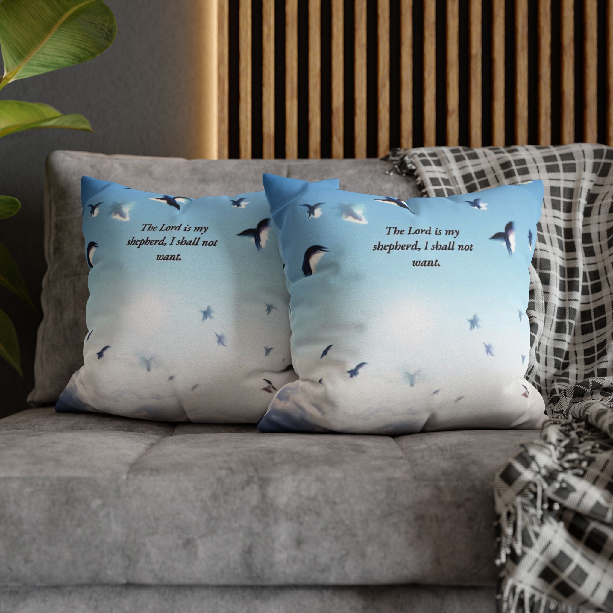 Inspirational Bird Print Pillowcase - Decorative Cushion Cover, Home Decor, Gift for Living Room, Bedroom, Spiritual Quote