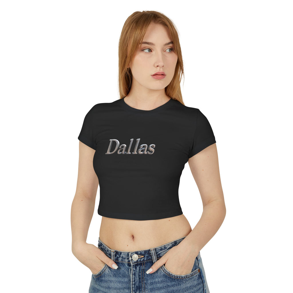 Dallas Women's Baby Tee - Trendy Cropped T-Shirt, Cute Casual Top, Gift for her, Summer Fashion, City Graphic Tee