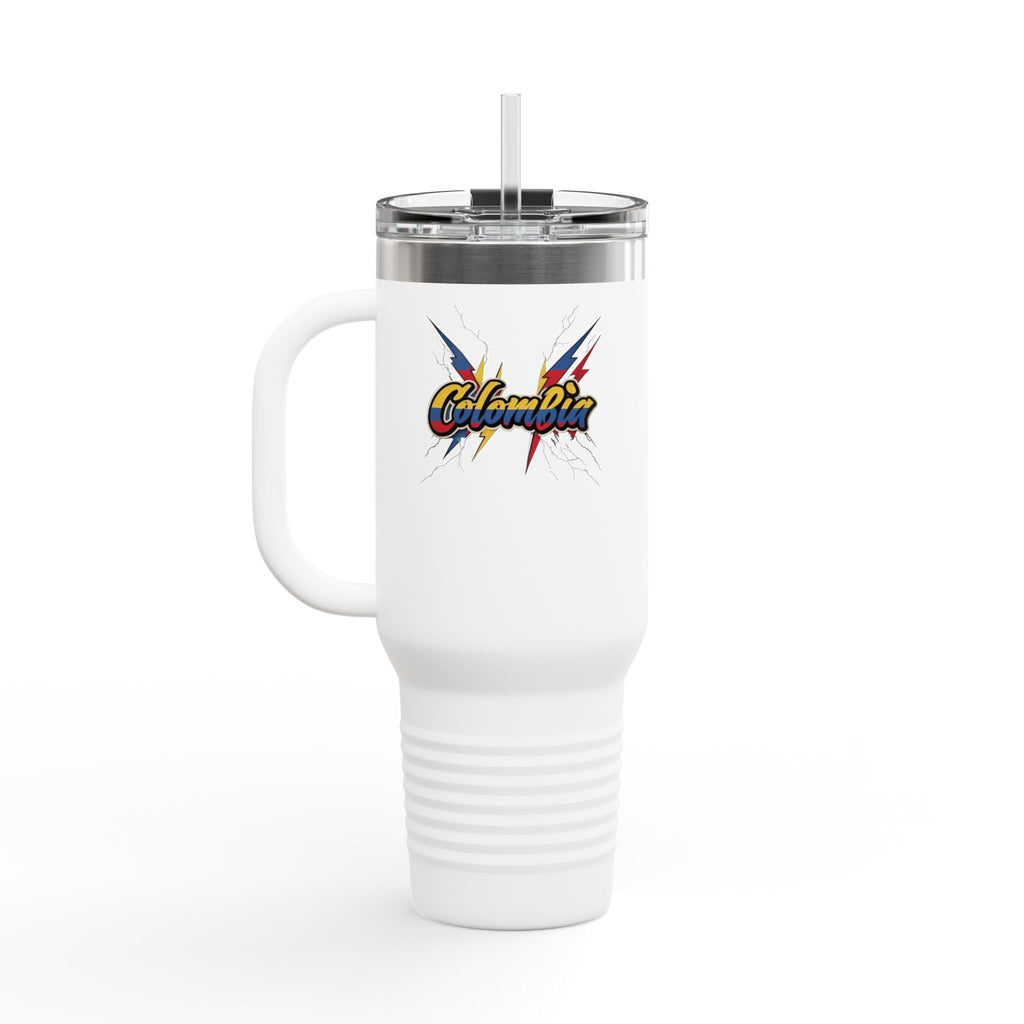 Taza térmica de viaje de Colombia - 40 OZ con pajita | Ideal para viajes y actividades al aire libre