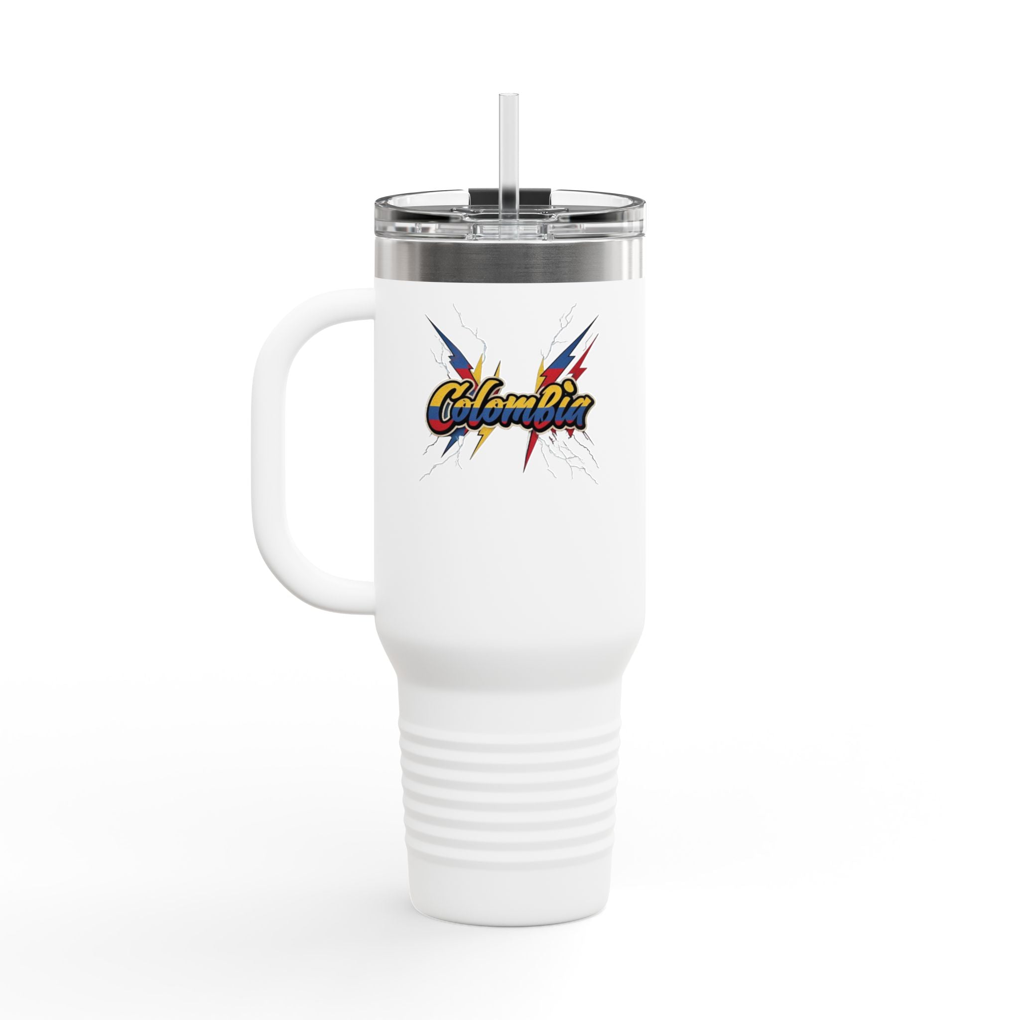 Taza térmica de viaje de Colombia - 40 OZ con pajita | Ideal para viajes y actividades al aire libre