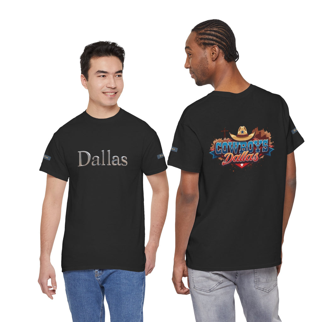 Dallas Unisex Heavy Cotton Tee, Casual Graphic Tee, Urban Fashion Shirt, Travel Souvenir, City Pride Gift, Comfortable Everyday Wear
