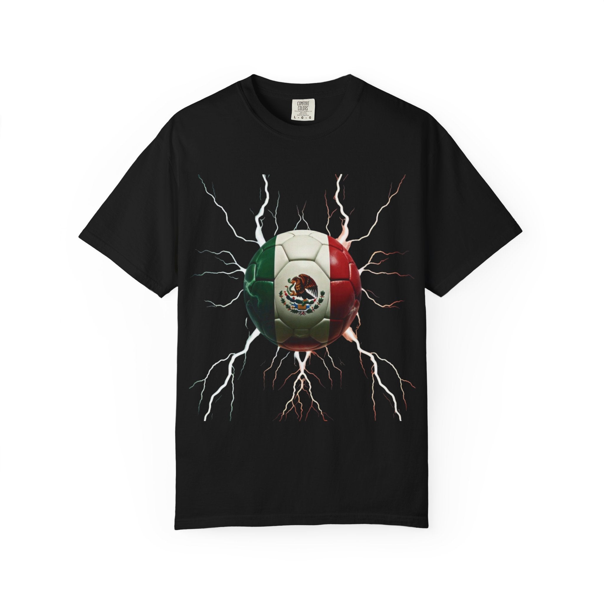 Mexico Unisex Soccer T-Shirt: Electric Garment-Dyed Design for Fans
