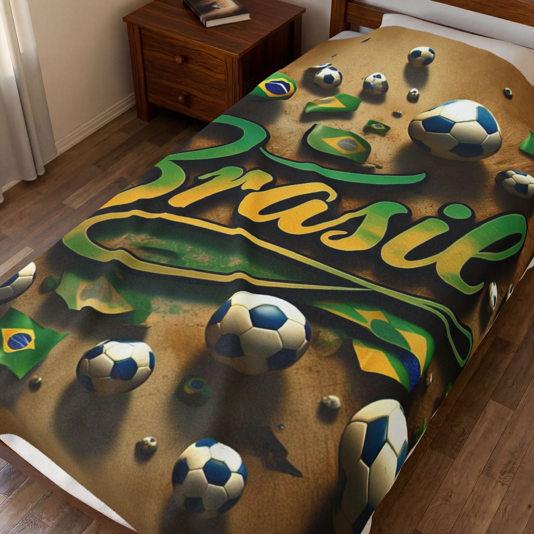 Cobertor de Pelúcia do Brasil Soccer