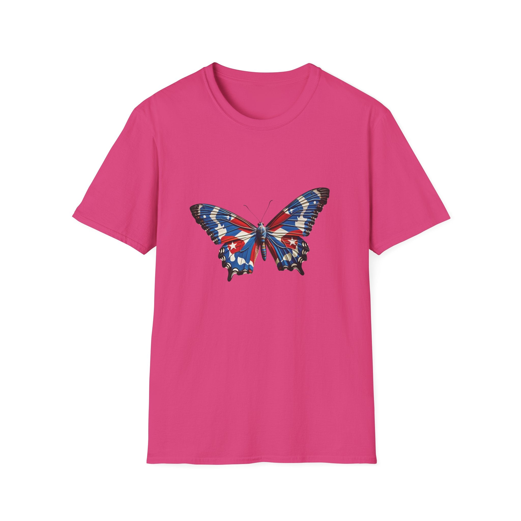 Camiseta con mariposa y bandera cubana