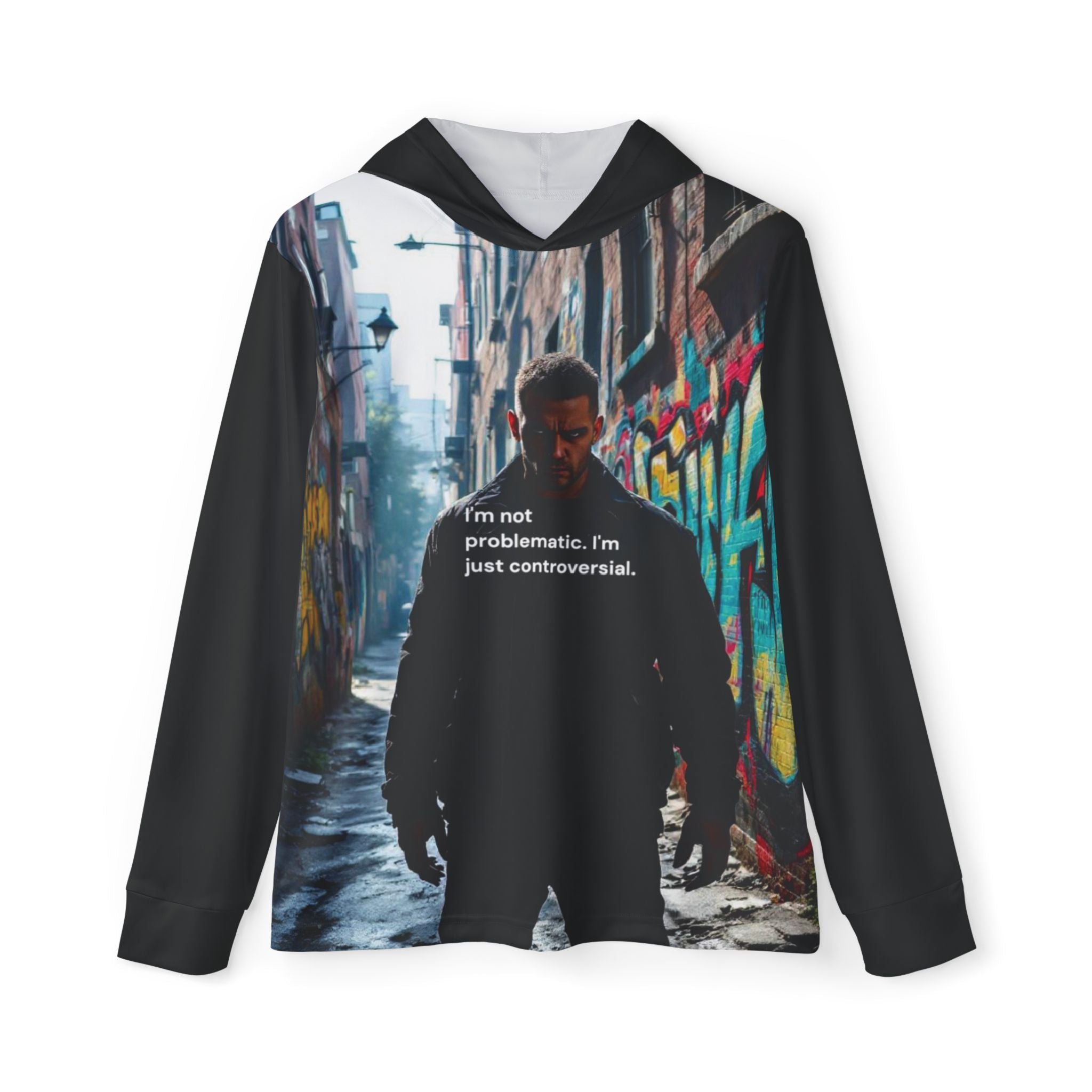 Controversial Vibes Hoodie – 'I'm not problematic. I'm just controversial.' Graphic Men’s Warmup Hoodie