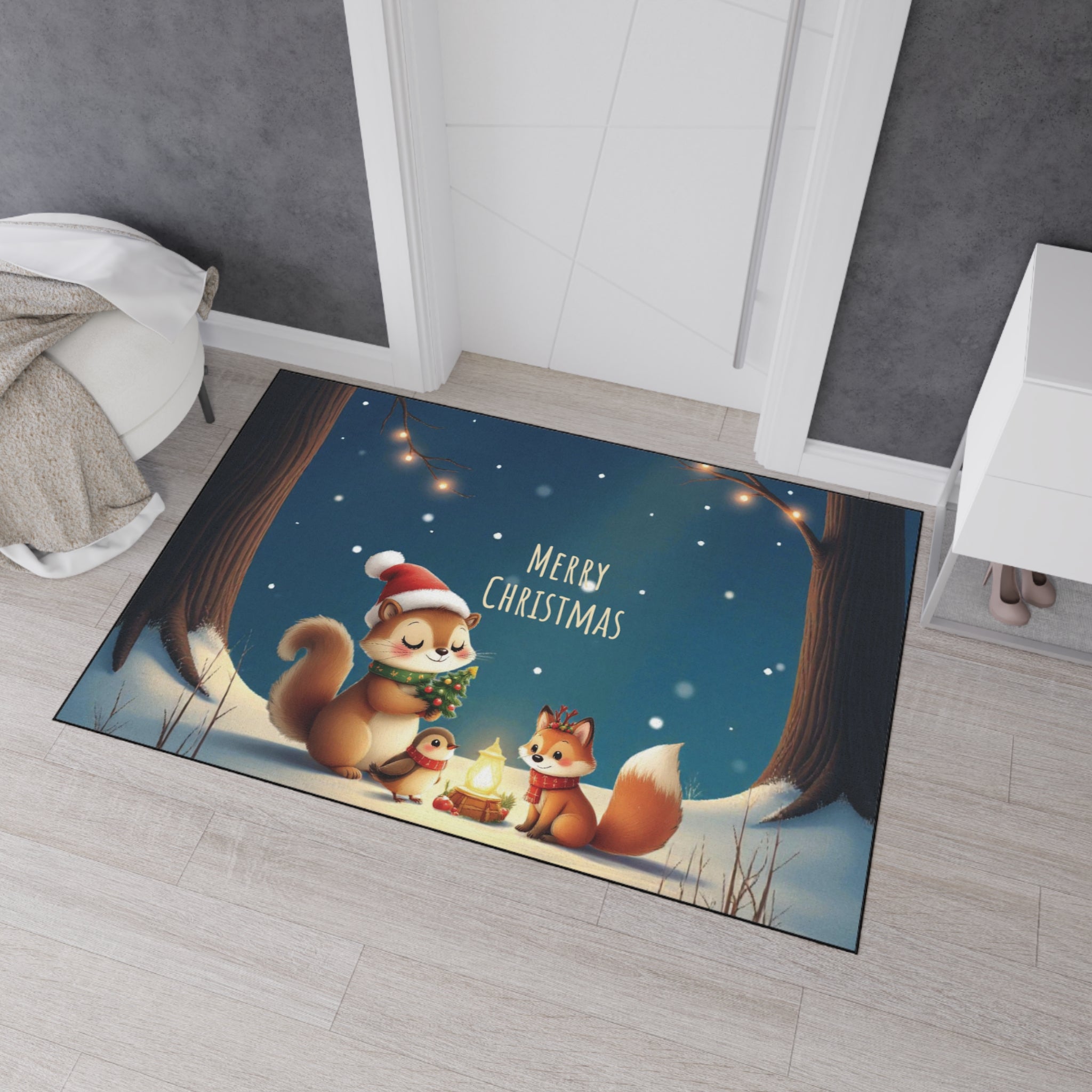 Christmas-Themed Heavy Duty Floor Mat with Merry Christmas Design