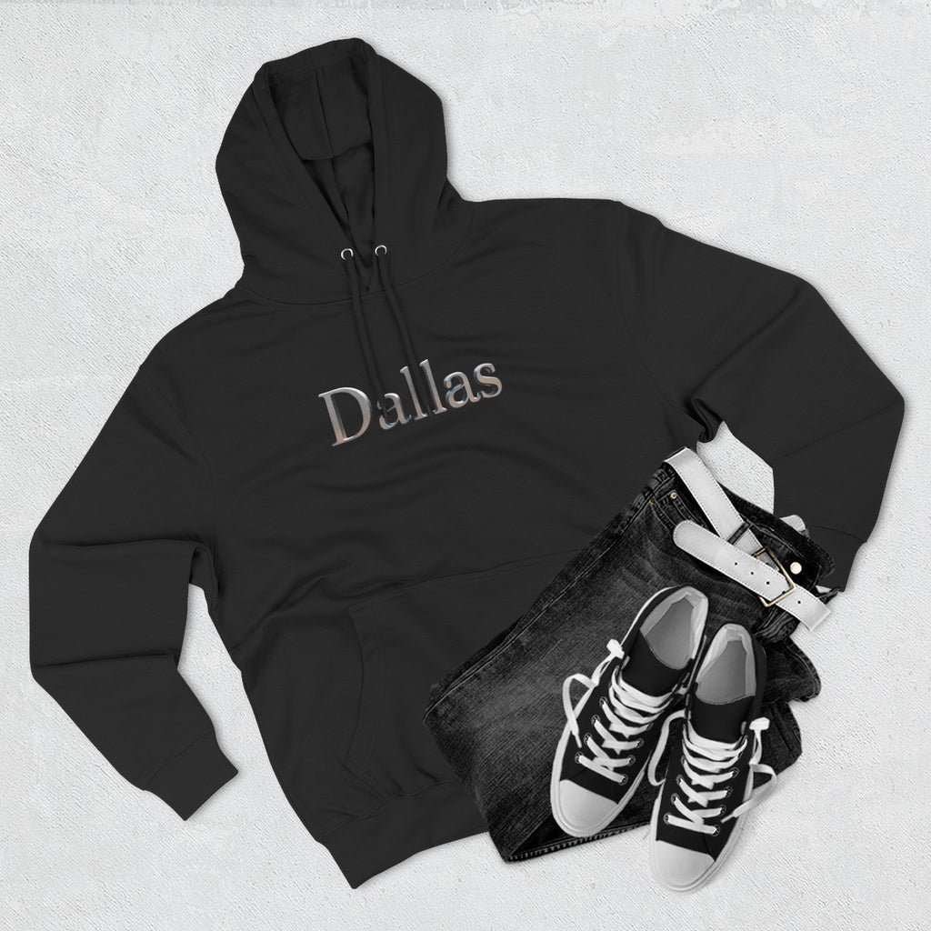 Dallas Three-Panel Fleece Hoodie | Cozy Casual Wear, City Pride Sweatshirt, Perfect Gift for Texas Lovers, Comfortable Everyday Hoodie