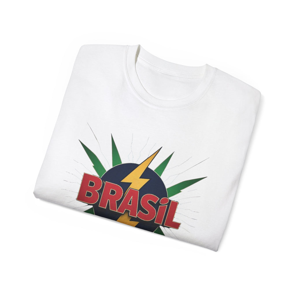Brasil Tee - Camisa de algodão unissex vibrante para viajantes e comemorações