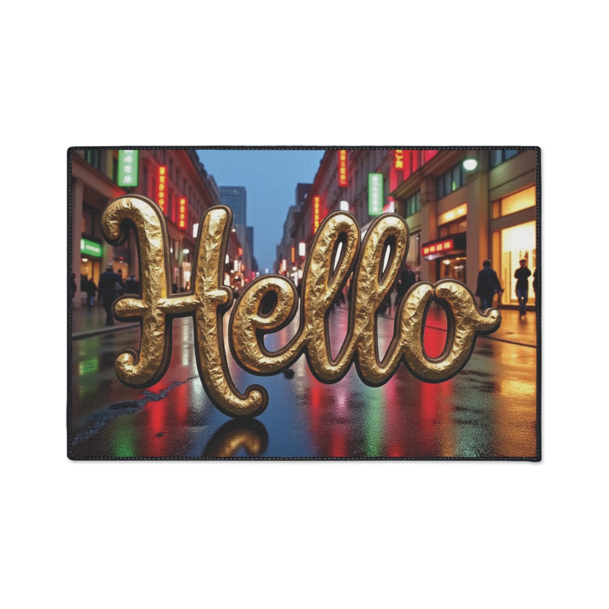 Hello Floor Mat - Heavy Duty Entrance Rug for Home & Office Décor