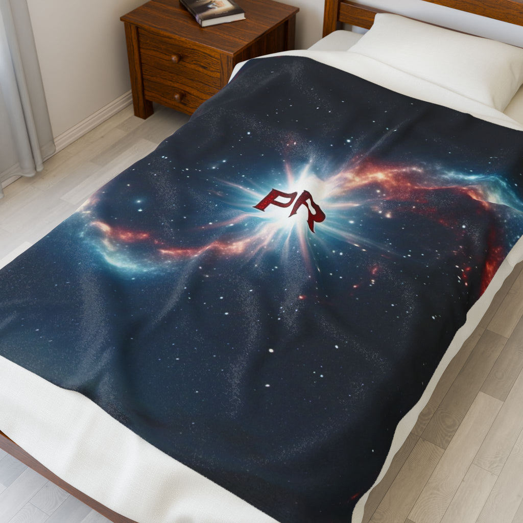 Galaxy Nebula Velveteen Plush Blanket – PR Monogram Space Throw