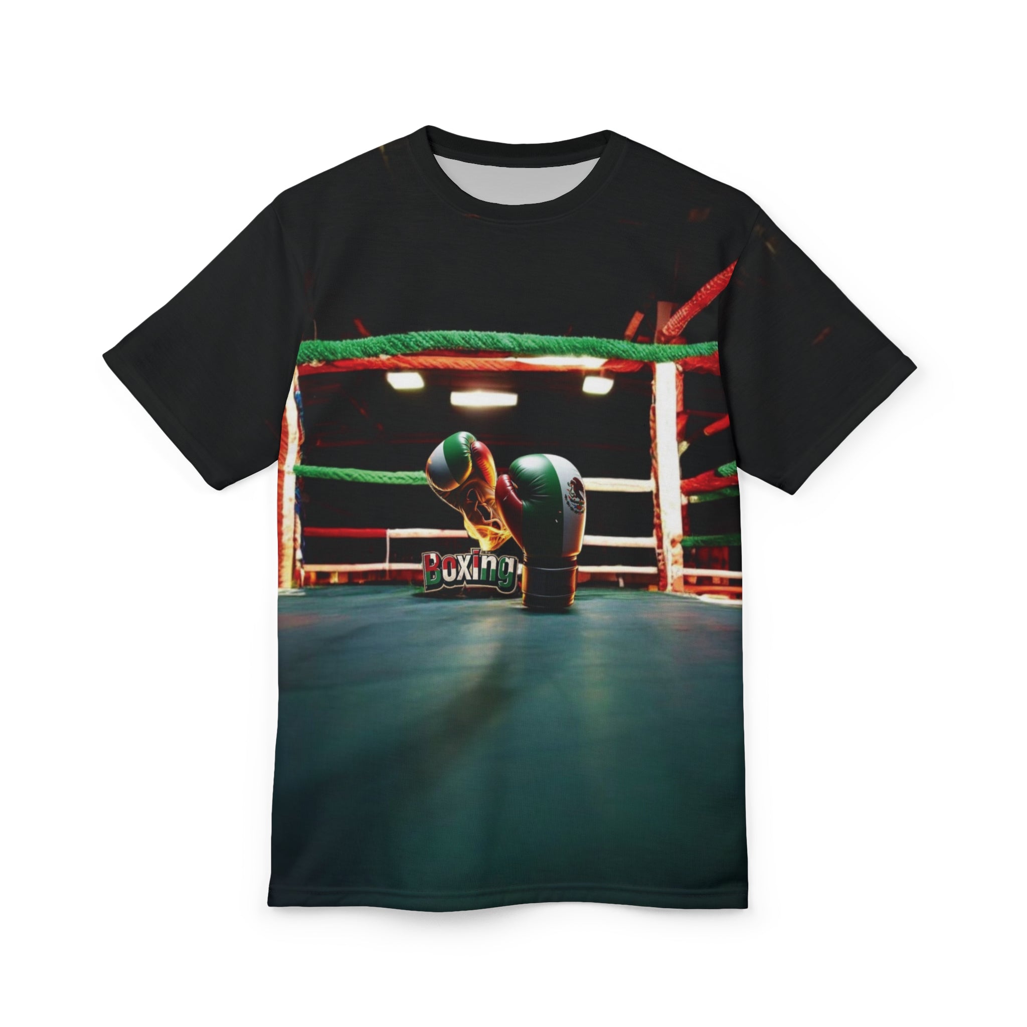 Camiseta "Ring de Boxeo Mexicano" - Guantes Tricolor en la Lona