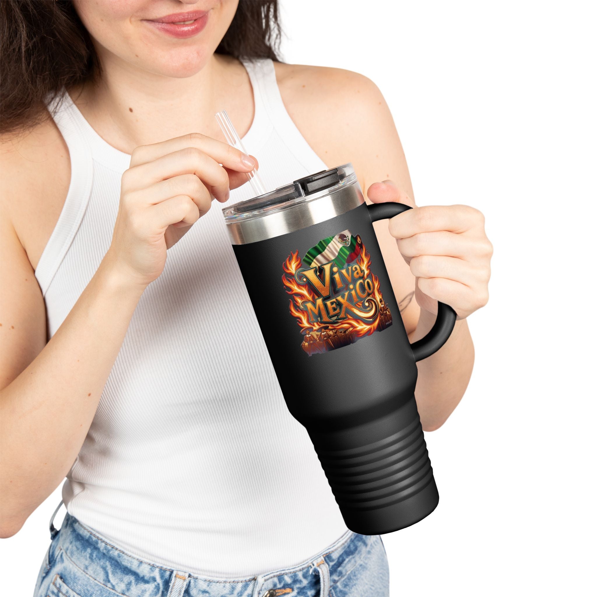 Taza térmica de viaje Viva México - 40 OZ para aventureros