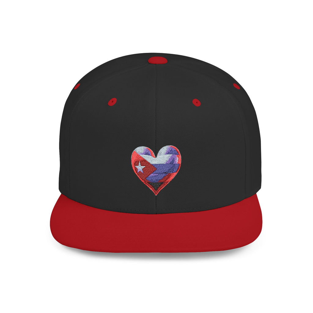 Gorra Snapback con diseño de corazón y bandera cubana - Talla para adultos