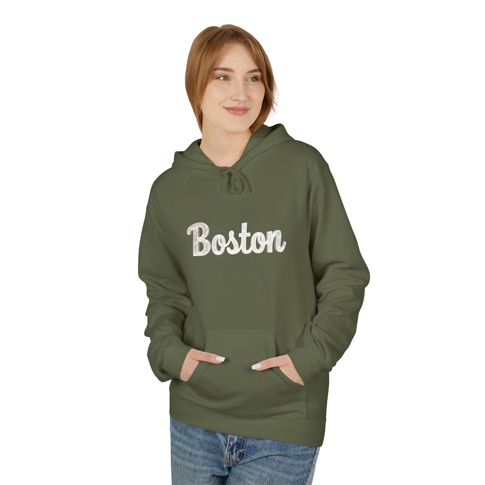 Cozy Unisex Fleece Hoodie with 'Boo' Design, Casual Wear, Gift for Halloween, Fall Fashion, Everyday Comfort, Perfect for Teens and Adults 