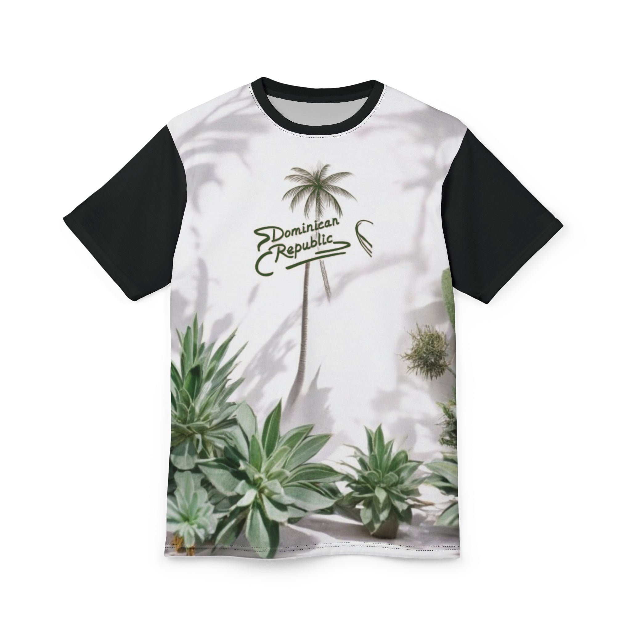 Camiseta unisex tropical con corte y costura - Diseño de República Dominicana