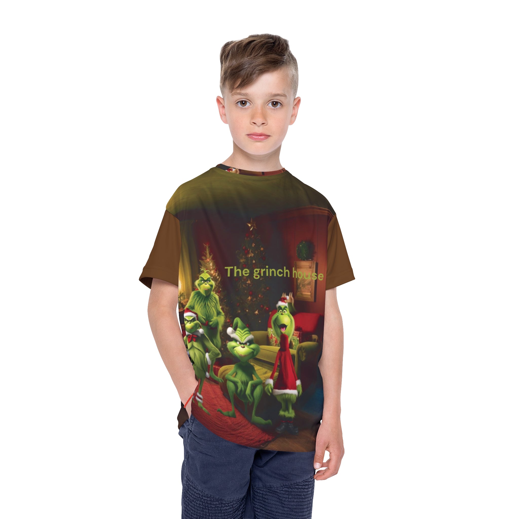 Unisex, Kids and Girls T-Shirt Grinch Family Design