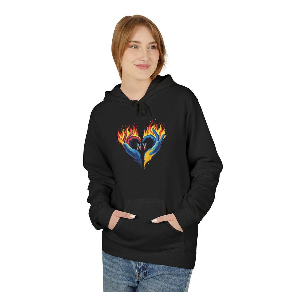 "NY Spirit" Sweatshirt | Fire and Ice Heart Design