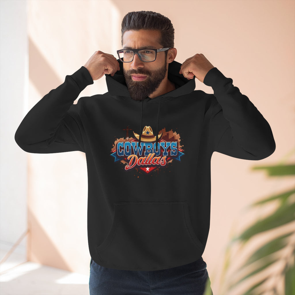 Dallas Three-Panel Fleece Hoodie, sweatshirt, clothing, cozy hoodie, for gift winter wear 